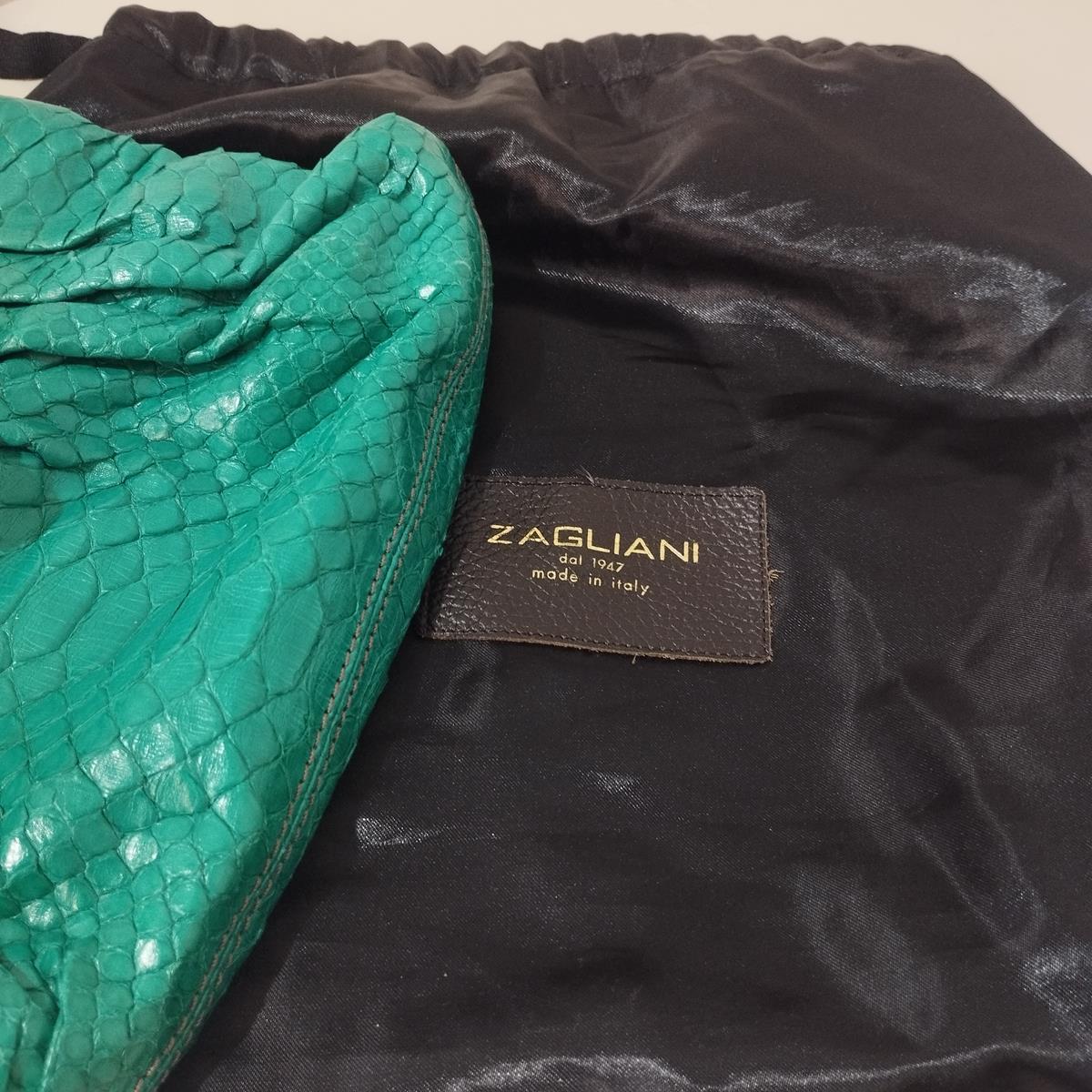 Pochette de pitón verde aguamarina Zagliani Italia 2