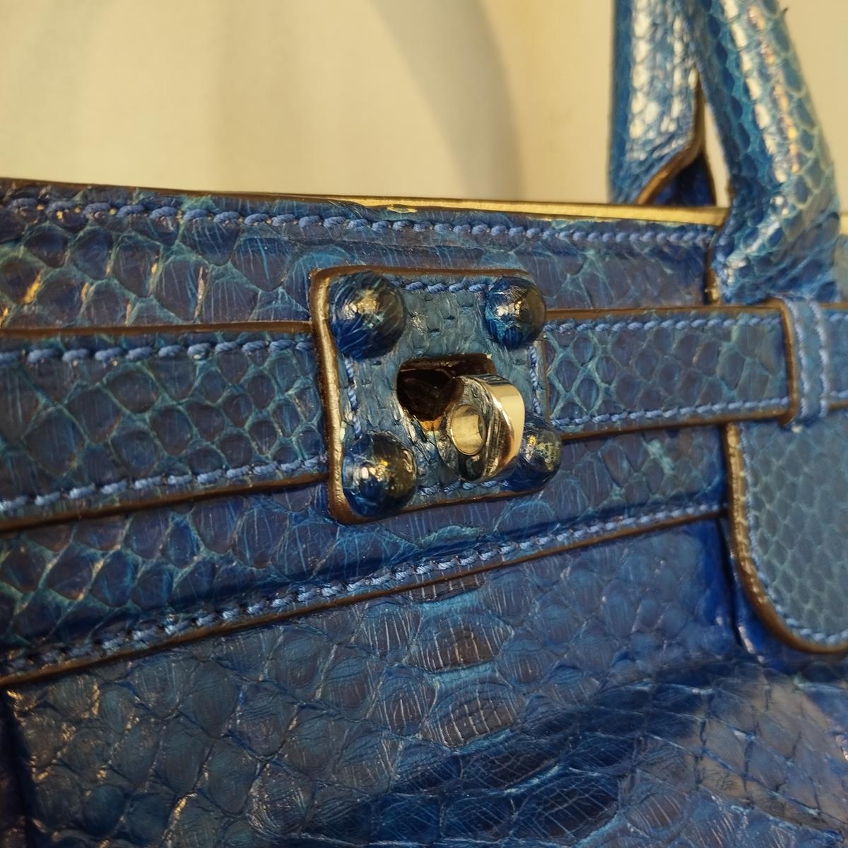 De las mujeres Zagliani Italia Bolso Pitón Eléctrico Azul en venta