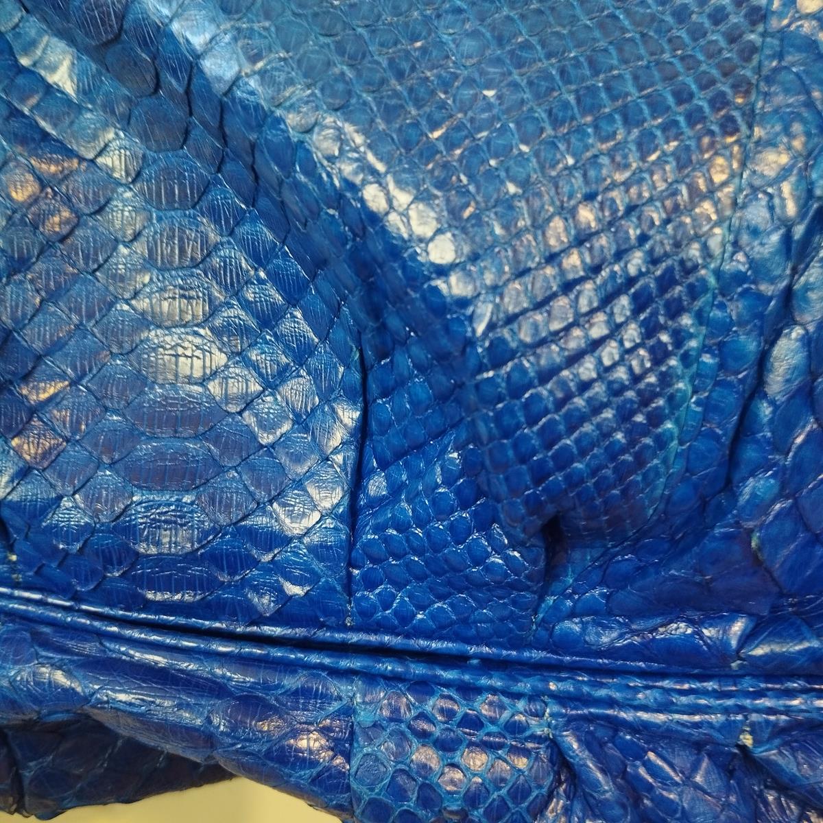 Zagliani Italia Bolso Pitón Eléctrico Azul en venta 3