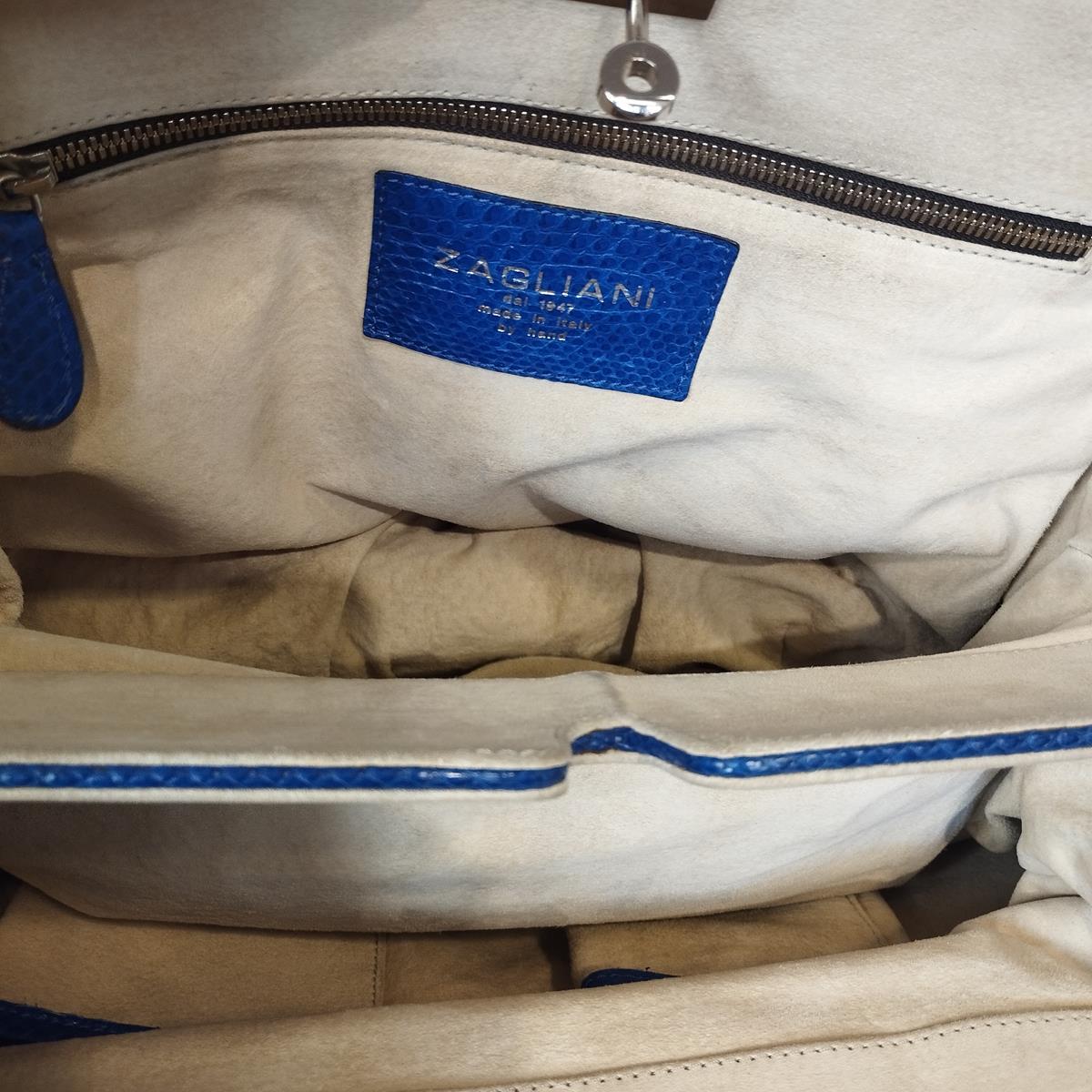 Zagliani Italia Bolso Pitón Eléctrico Azul en venta 4