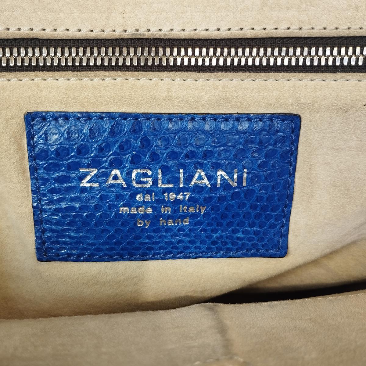 Zagliani Italia Bolso Pitón Eléctrico Azul en venta 5