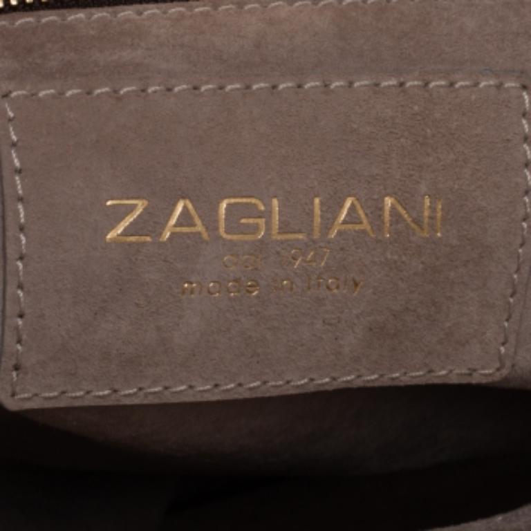 Black Zagliani Metallic Bronze/Brown Gold Python Puffy Hobo For Sale