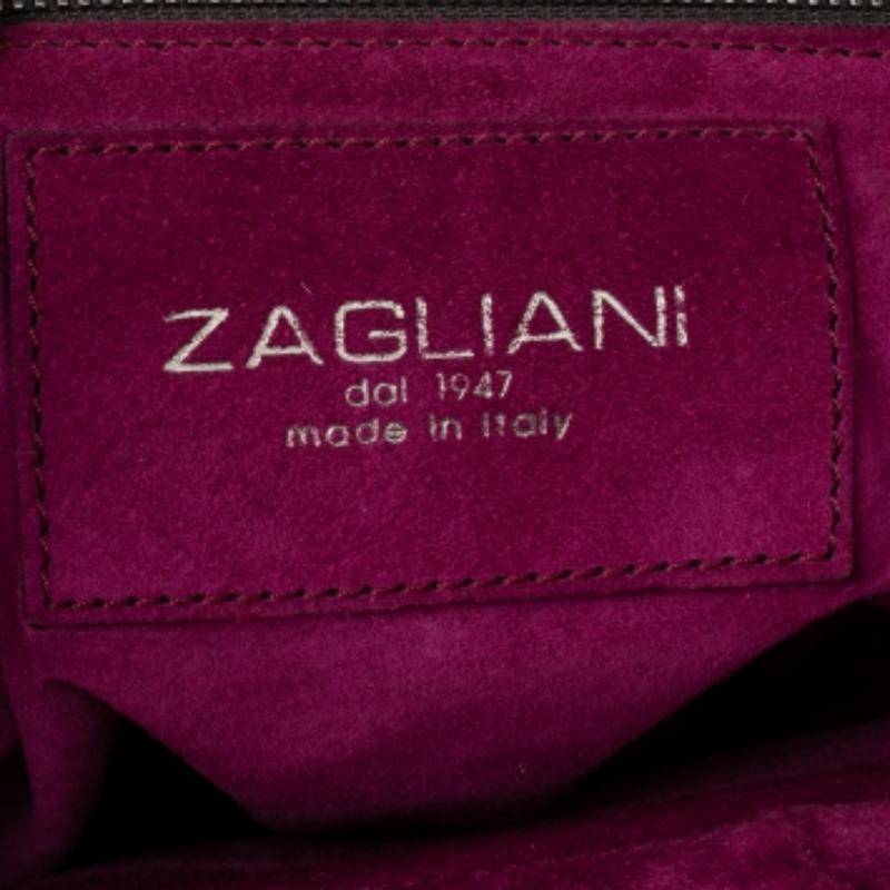 Zagliani Metallic Grey Pewter Satchel 3