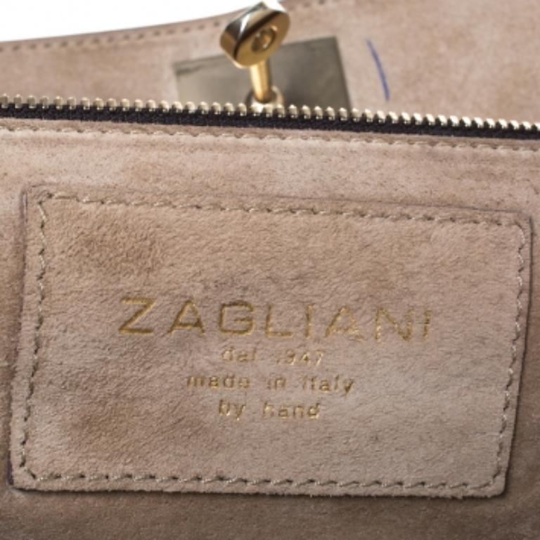 Zagliani Puffy Hobo Pitón Gris y Melocotón Metalizado en venta 5