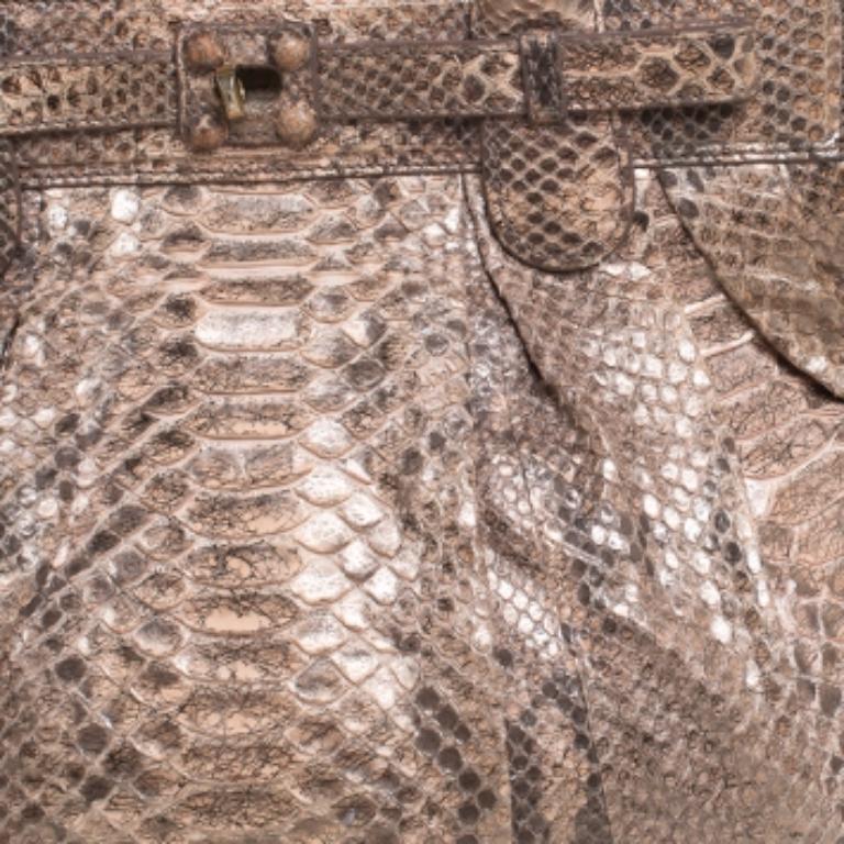 De las mujeres Zagliani Puffy Hobo Pitón Gris y Melocotón Metalizado en venta