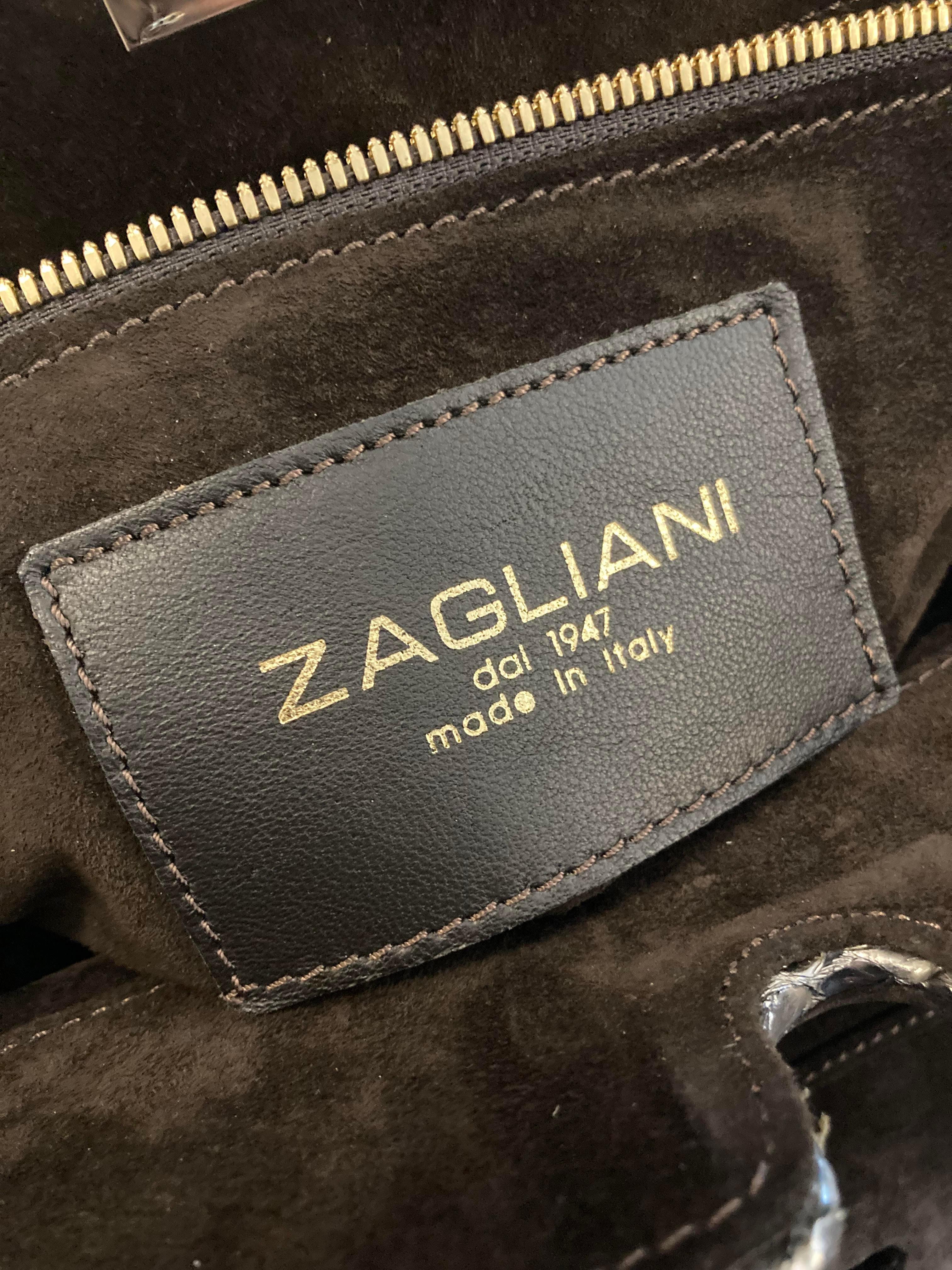 Zagliani - Sac en python métallisé Pour femmes en vente