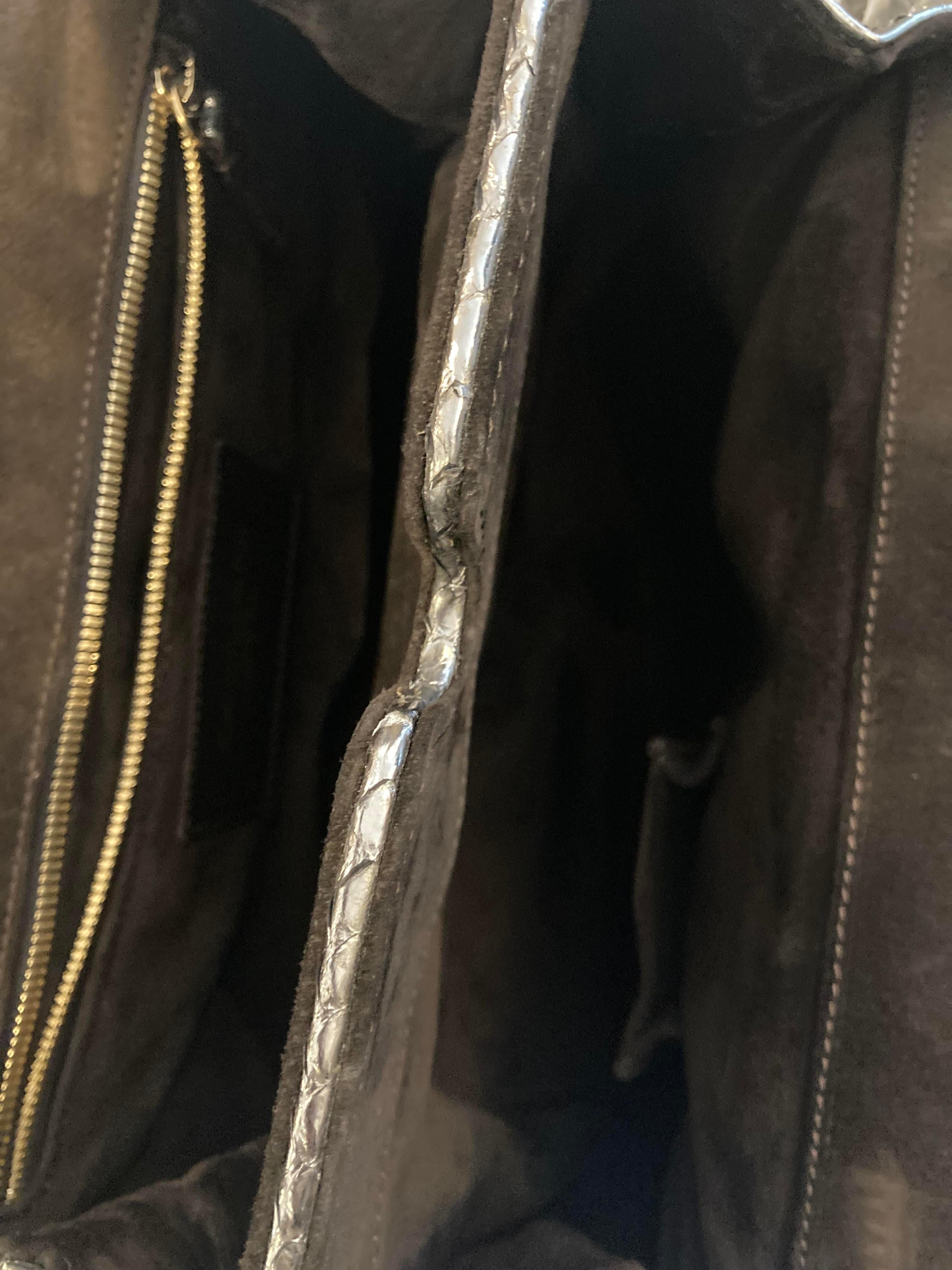 Zagliani Metallic Python Bag For Sale 1