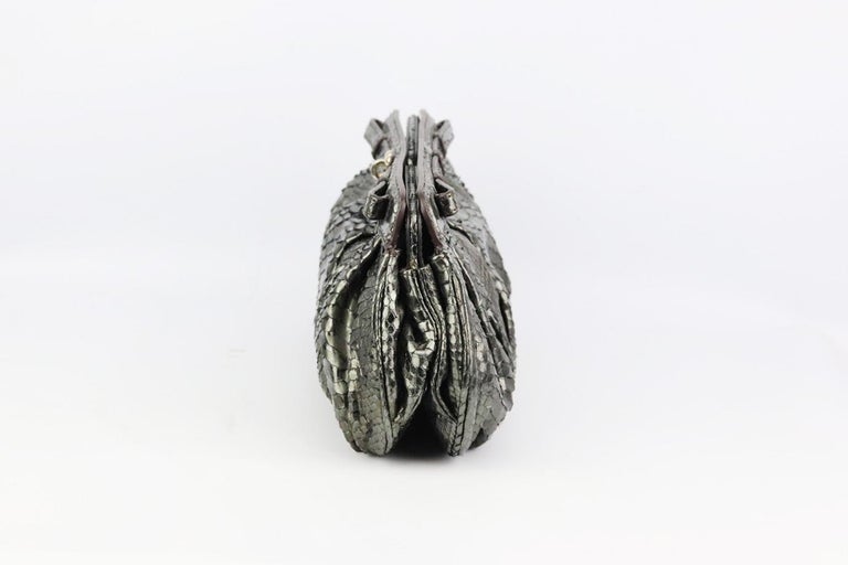 Zagliani Metallic Python Clutch For Sale at 1stDibs