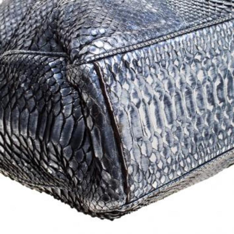 Zagliani Metallic-Python Shopper-Tasche Damen im Angebot