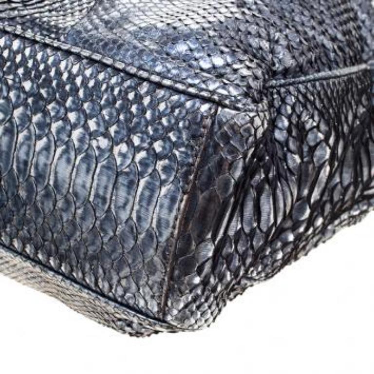 Zagliani Metallic-Python Shopper-Tasche im Angebot 1