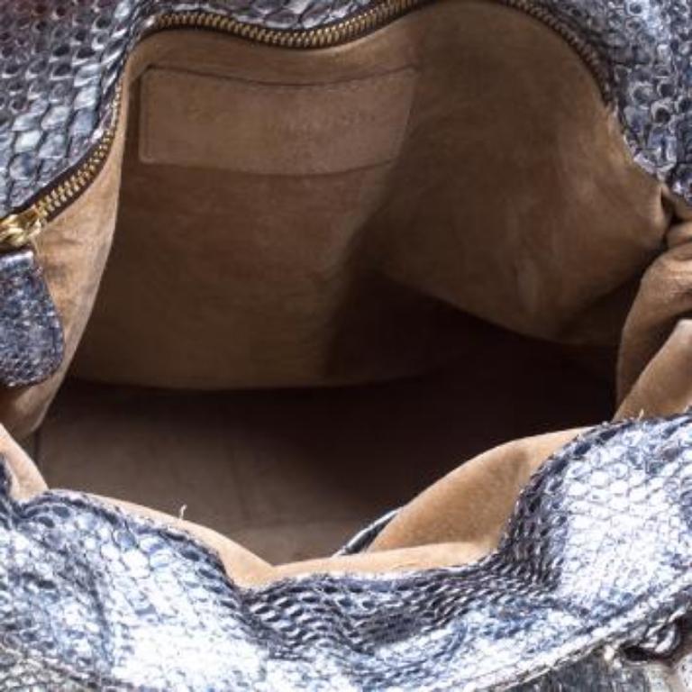 Zagliani Metallic-Python Shopper-Tasche im Angebot 2