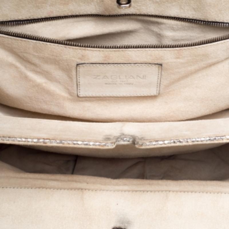 De las mujeres Zagliani Puffy Hobo Pitón Plateado Metalizado en venta