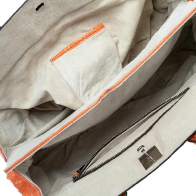Zagliani, la borsa a soffietto in pelle di pitone arancione In condizioni buone a Dubai, Al Qouz 2