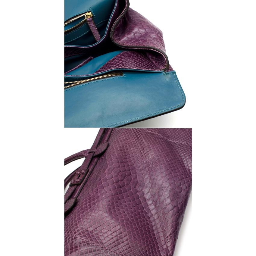 Women's Zagliani Purple Python Skin Top Handle Bag For Sale