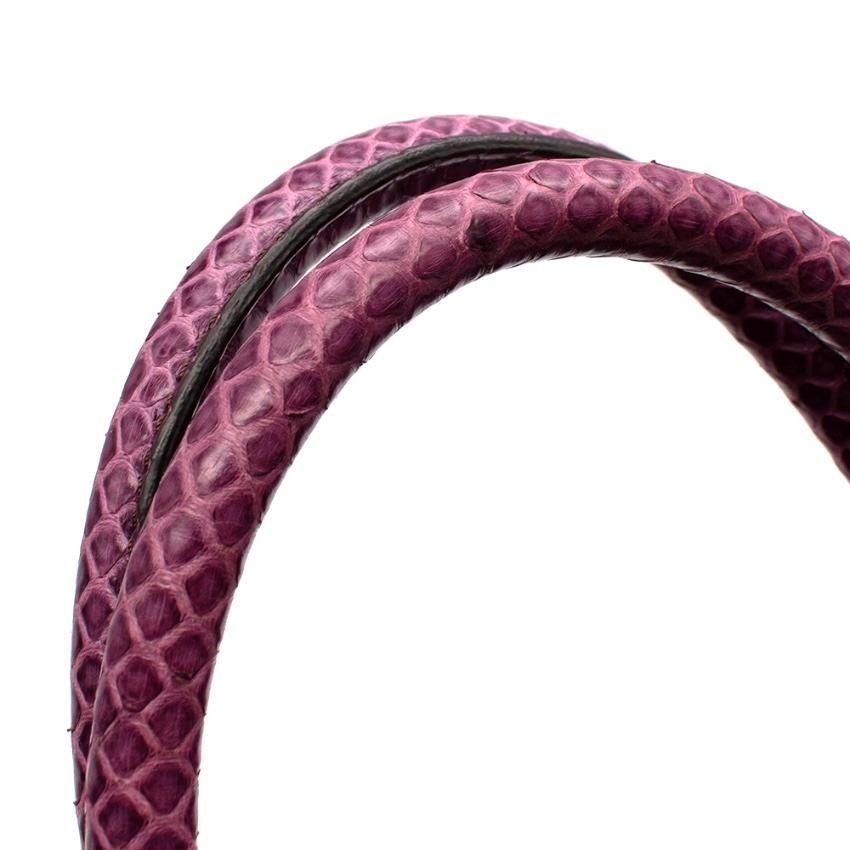 Zagliani Purple Python Skin Top Handle Bag For Sale 1