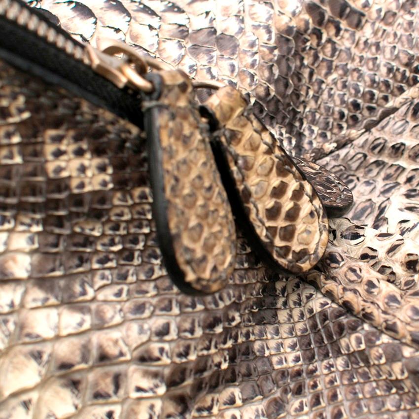 Zagliani Python Leather Tote Bag 44cm 1