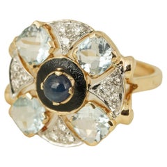Moi Zaha Ring mit blauem Saphir und Diamant