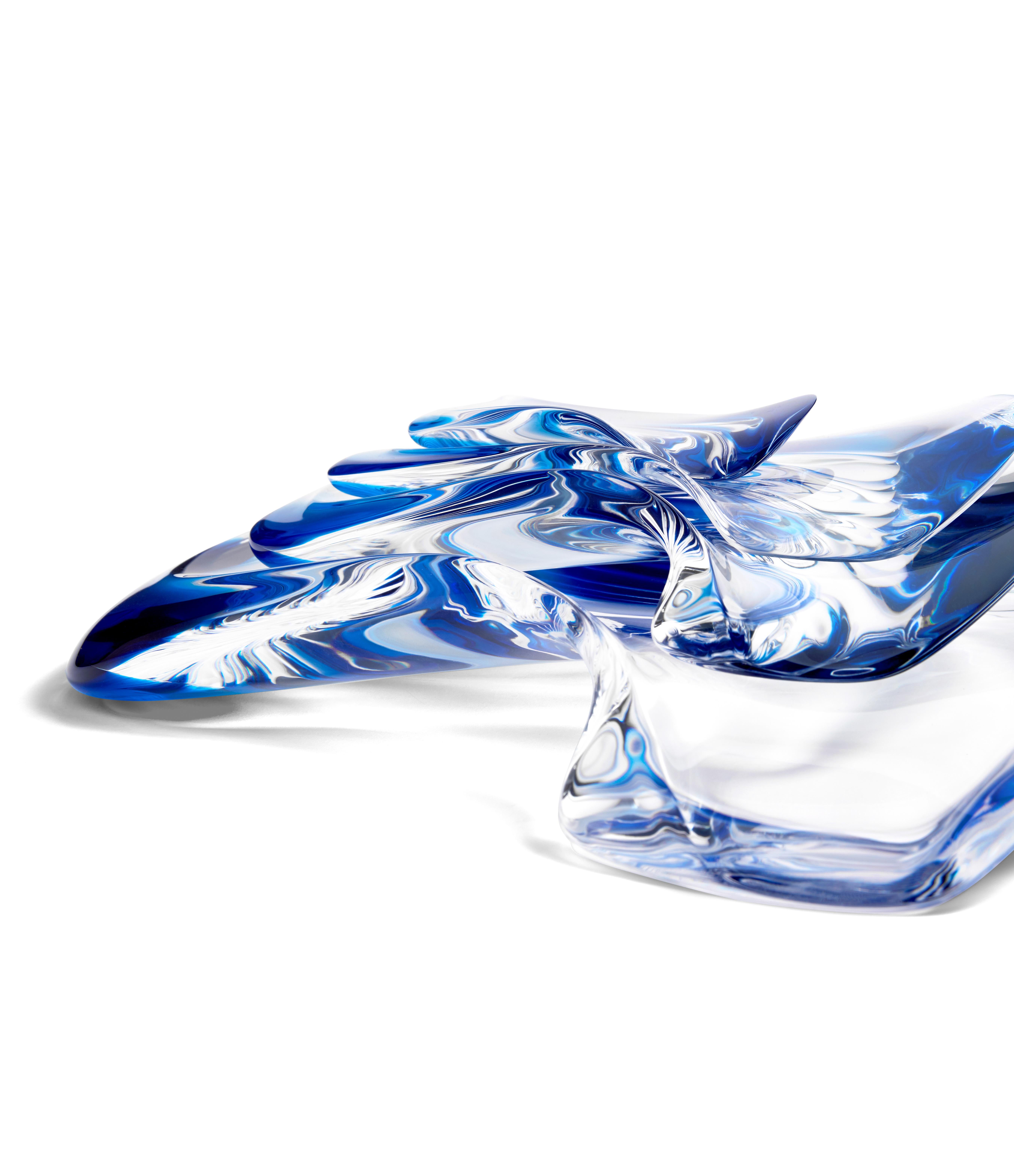 Zaha Hadid Design - Set di 4 piatti Aqua / Edizione limitata.200 - Blu e trasparente in vendita 3