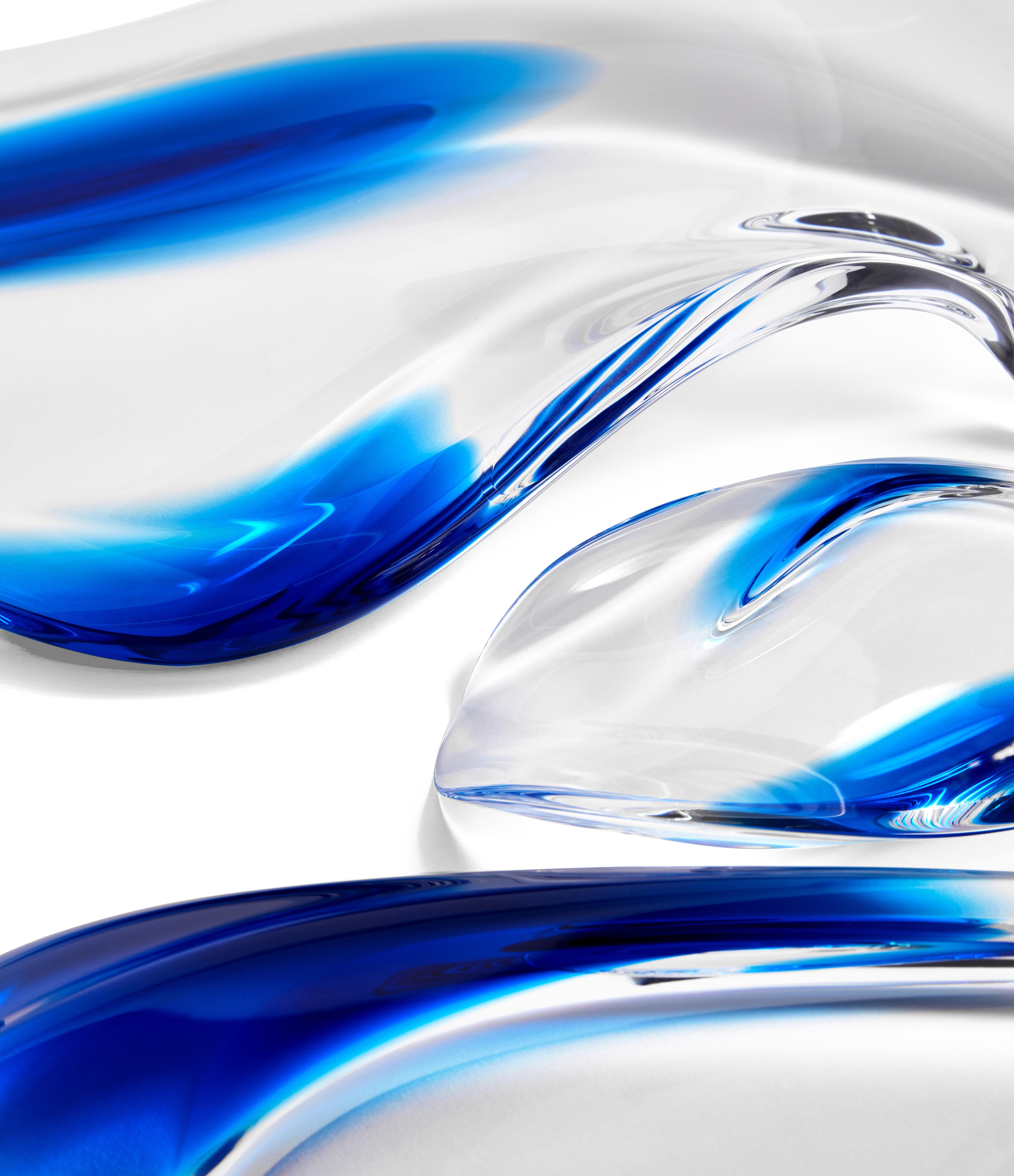 Acrilico Zaha Hadid Design - Set di 4 piatti Aqua / Edizione limitata.200 - Blu e trasparente in vendita