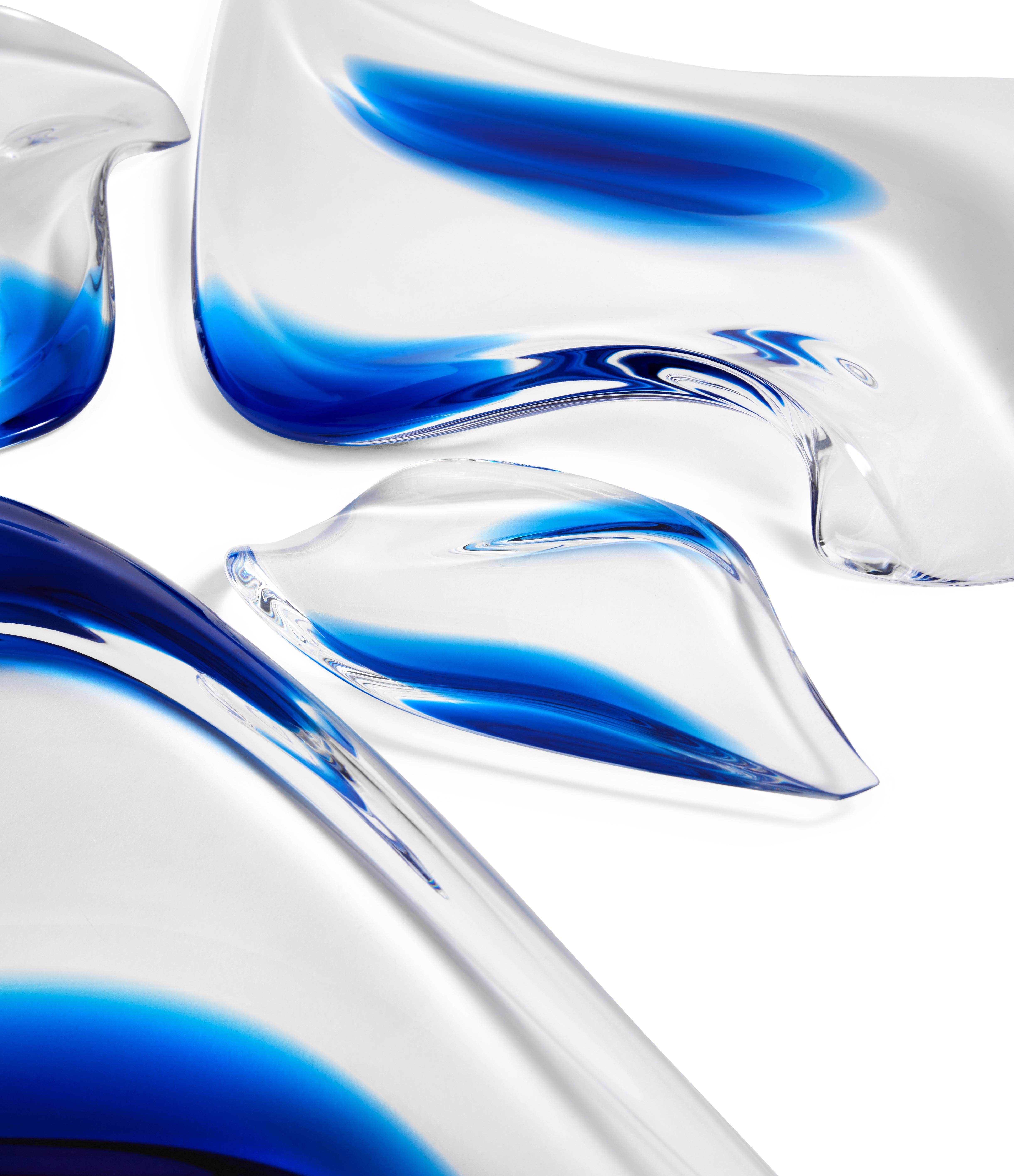 Zaha Hadid Design - Set di 4 piatti Aqua / Edizione limitata.200 - Blu e trasparente in vendita 1