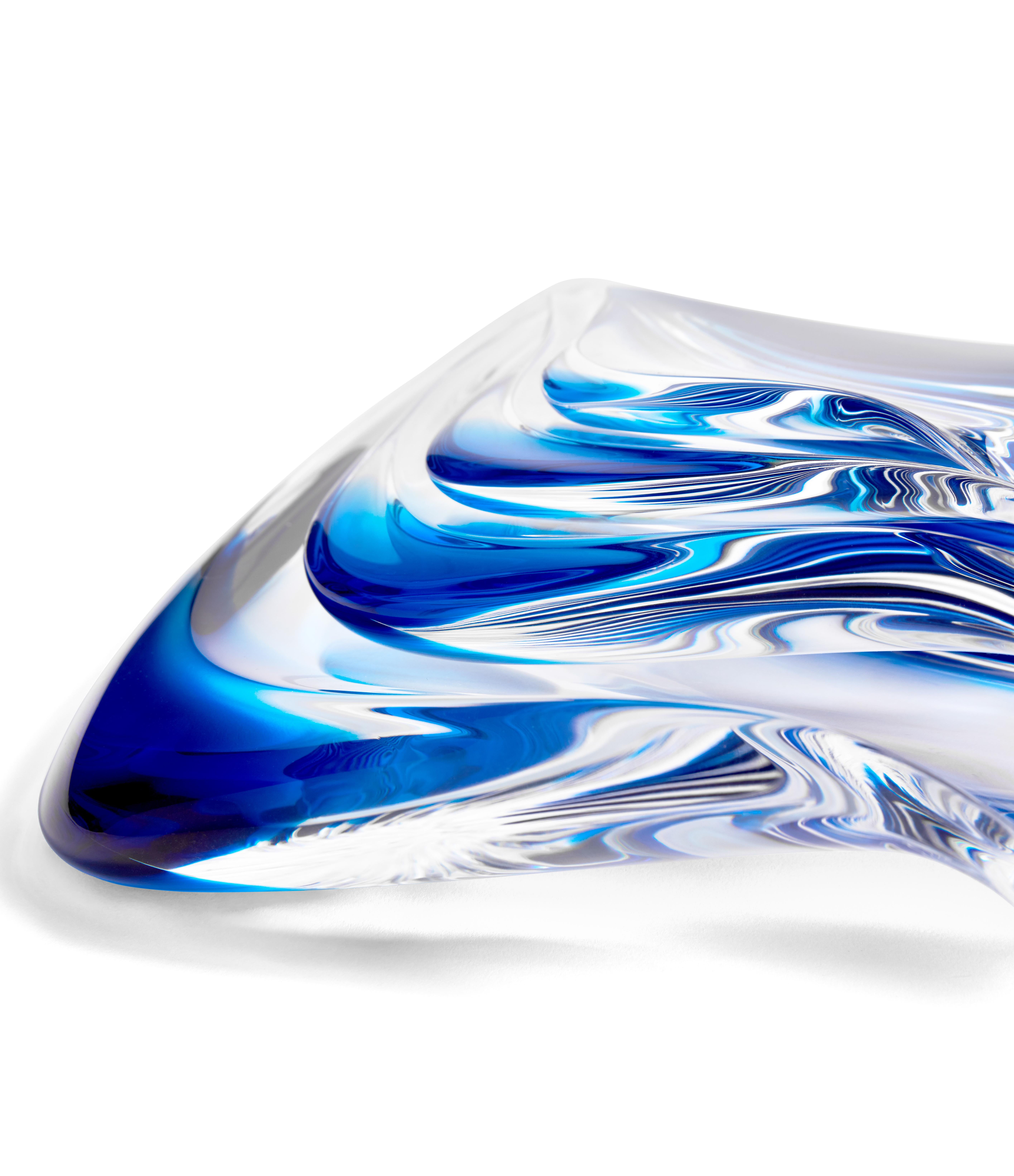 Zaha Hadid Design - Set di 4 piatti Aqua / Edizione limitata.200 - Blu e trasparente in vendita 2