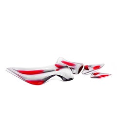 Zaha Hadid Design - Set di 4 piatti Aqua / Edizione limitata.200 - Fucsia Smoke