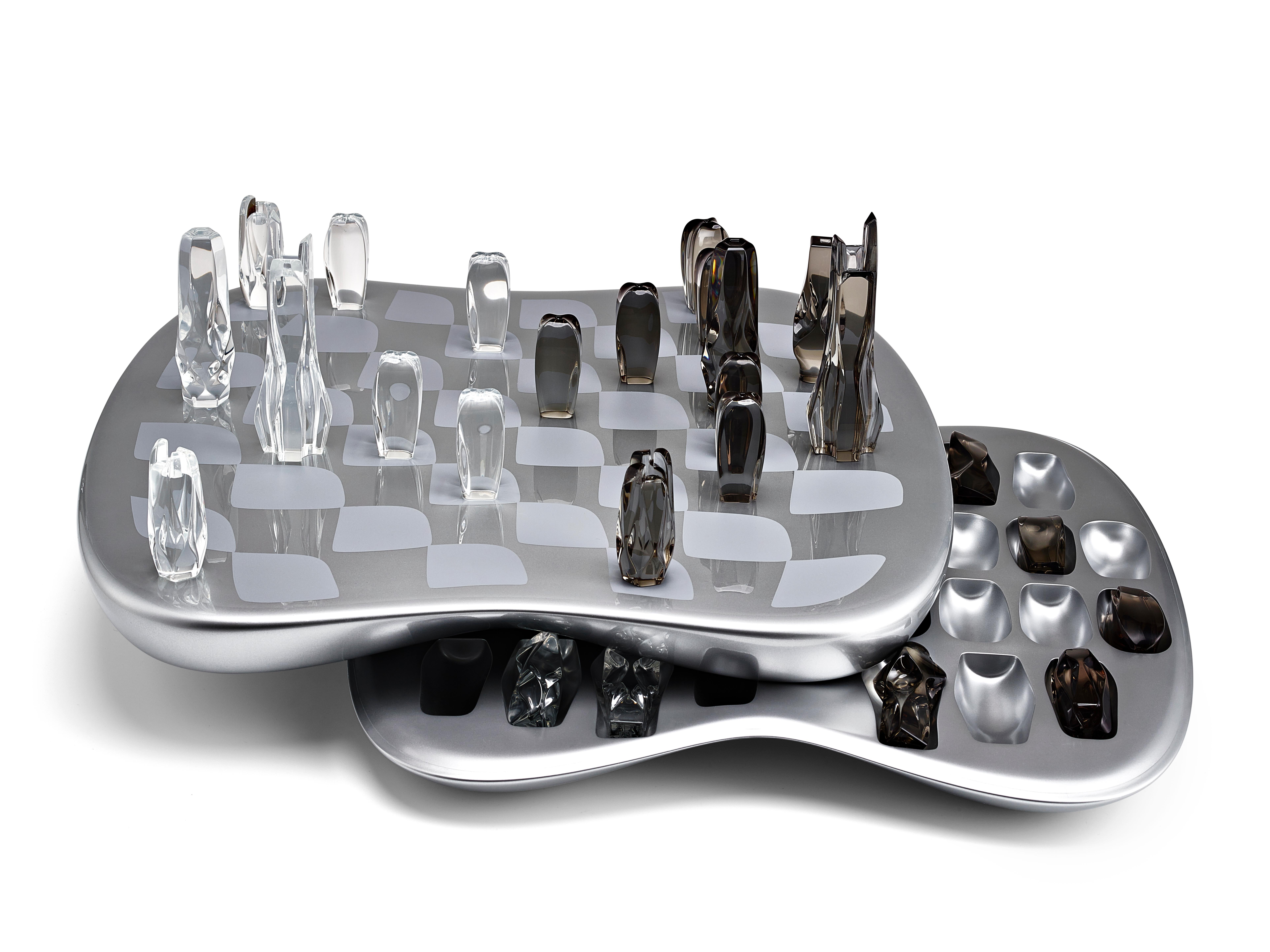 Moulage Zaha Hadid Design - Jeu d'échecs Field of Towers / Limited Edition.100 - Silver en vente