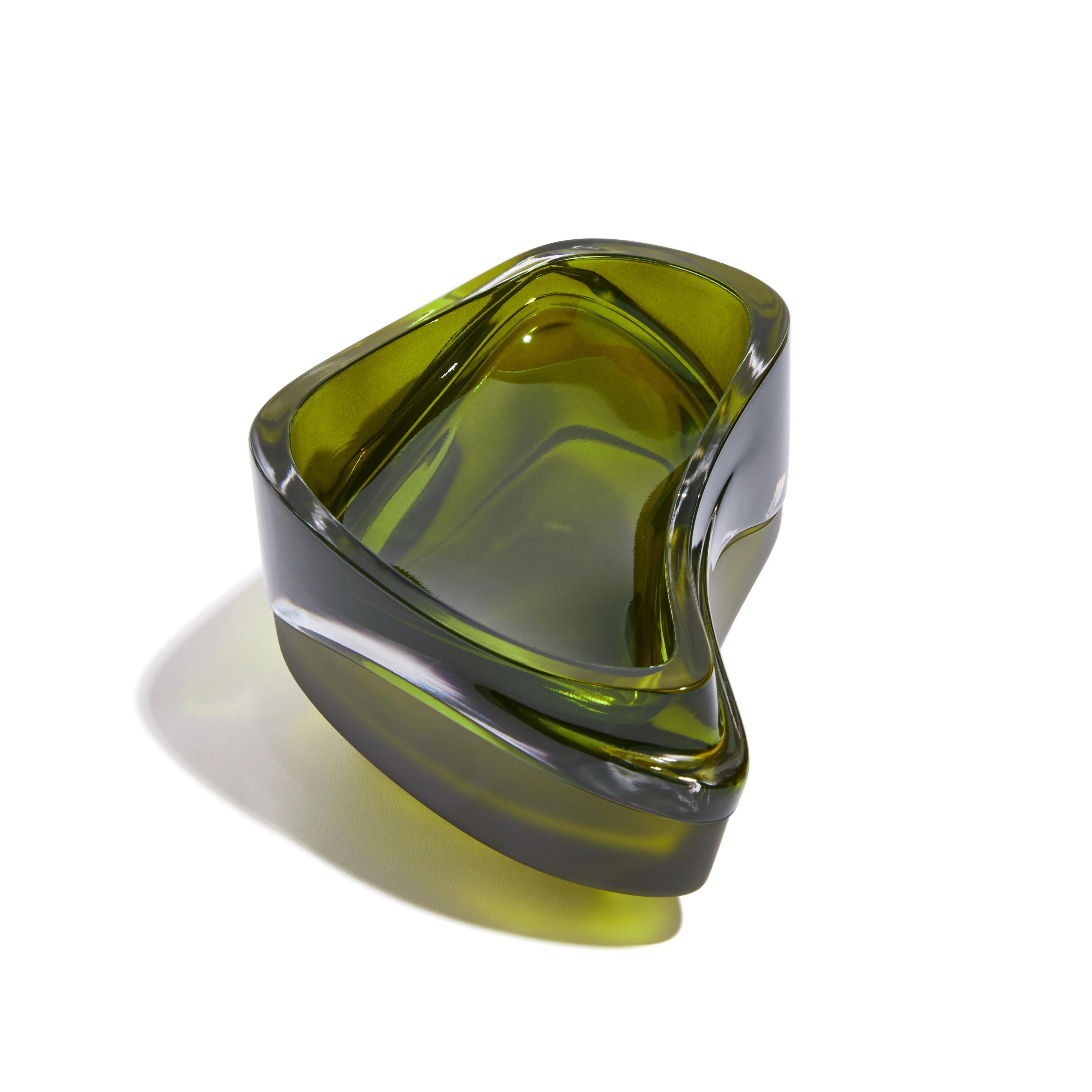Zaha Hadid Design - Plex Vessel, Set of 2 - olive For Sale at 1stDibs