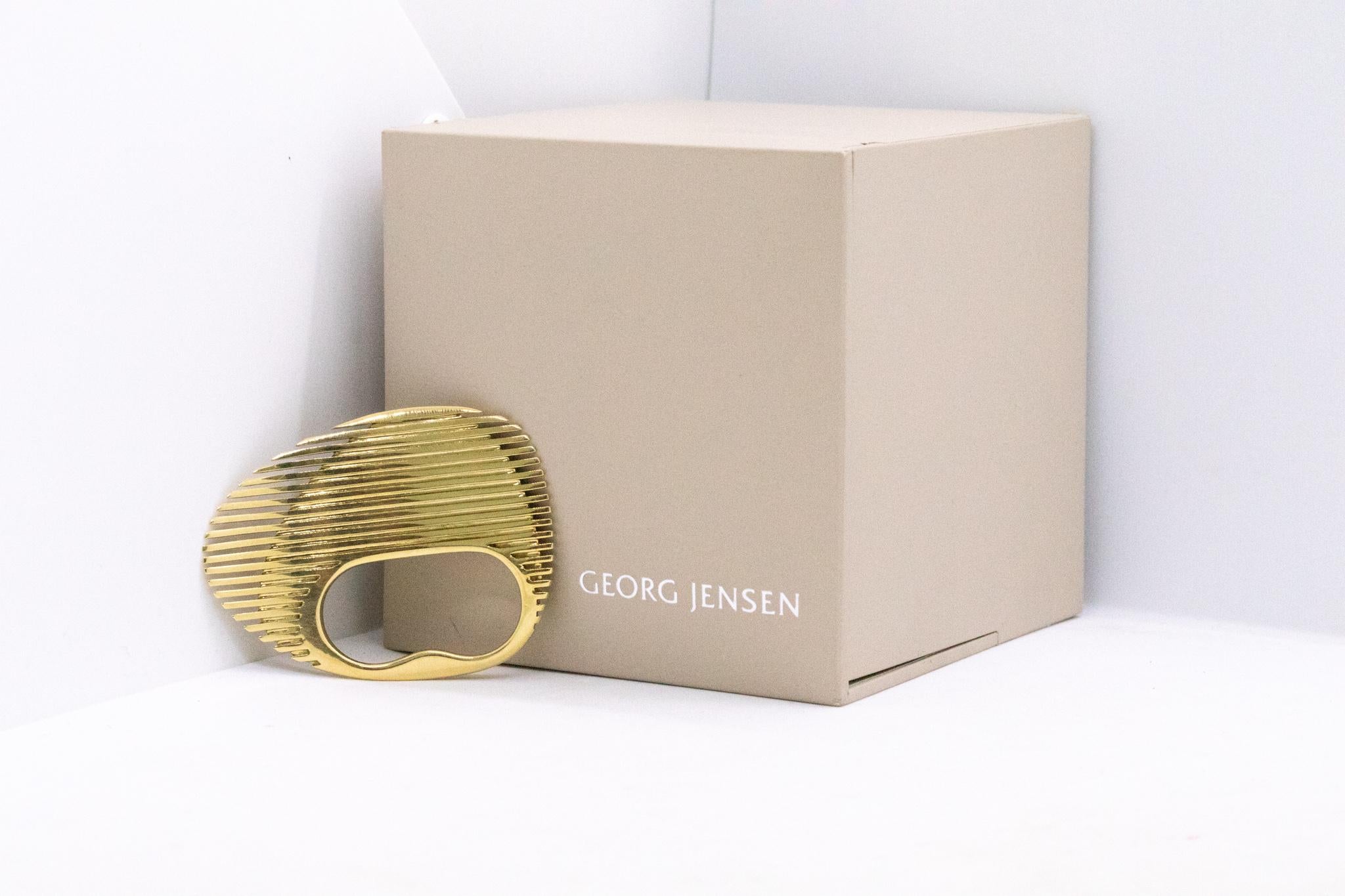 Zaha Hadid for Georg Jensen 18kt Yellow Gold Lamellae Optical Double Finger Ring 3
