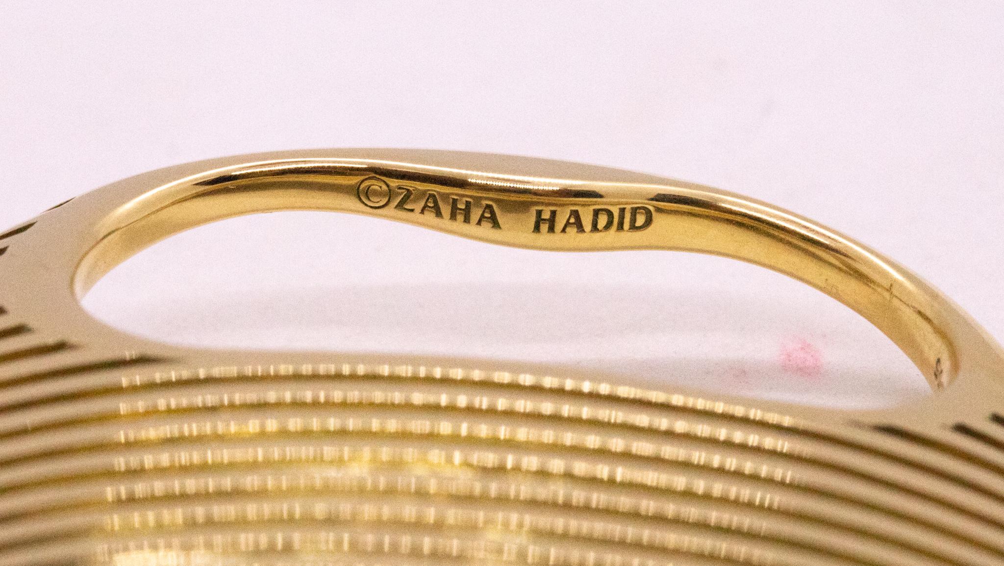 Zaha Hadid for Georg Jensen 18kt Yellow Gold Lamellae Optical Double Finger Ring 4