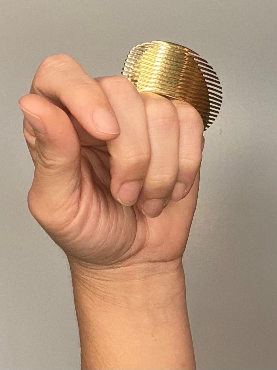Zaha Hadid for Georg Jensen 18kt Yellow Gold Lamellae Optical Double Finger Ring 6