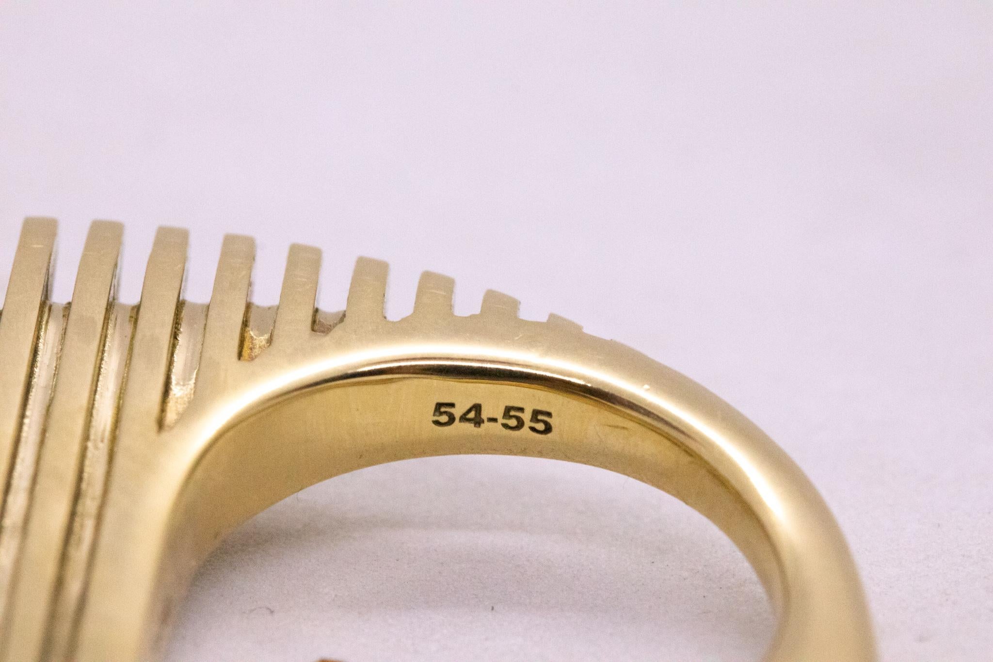 Zaha Hadid for Georg Jensen 18kt Yellow Gold Lamellae Optical Double Finger Ring 1