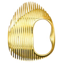 Zaha Hadid For Georg Jensen Lamellae Double Ring Sterling With 18Kt Gold Vermeil