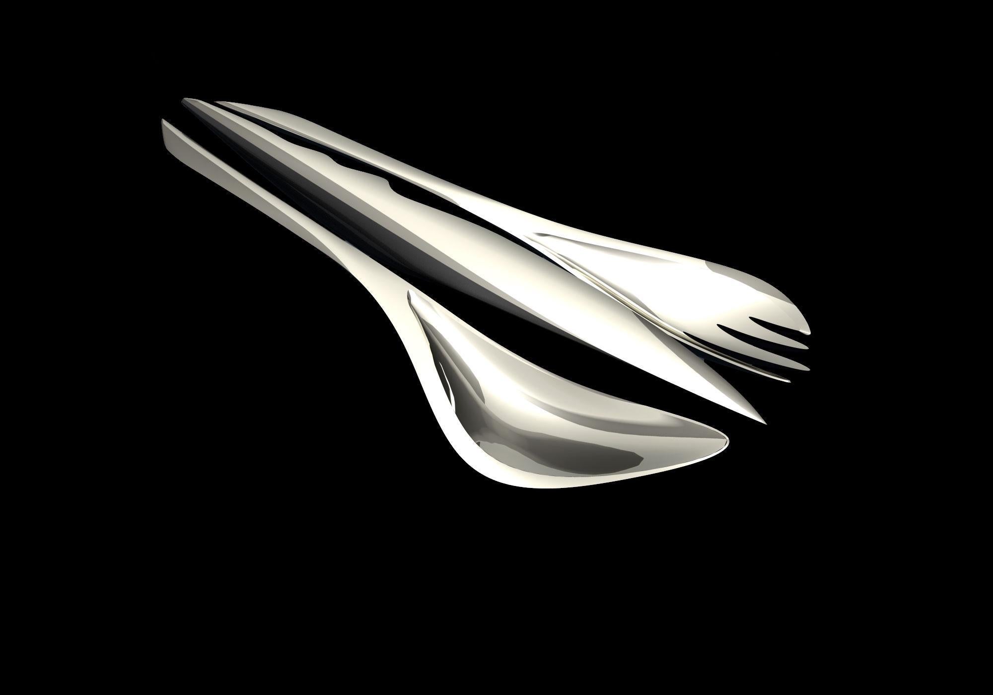 Zaha Hadid x WMF - Set de couverts 5 pièces dans un coffret de présentation - acier inoxydable en vente 1