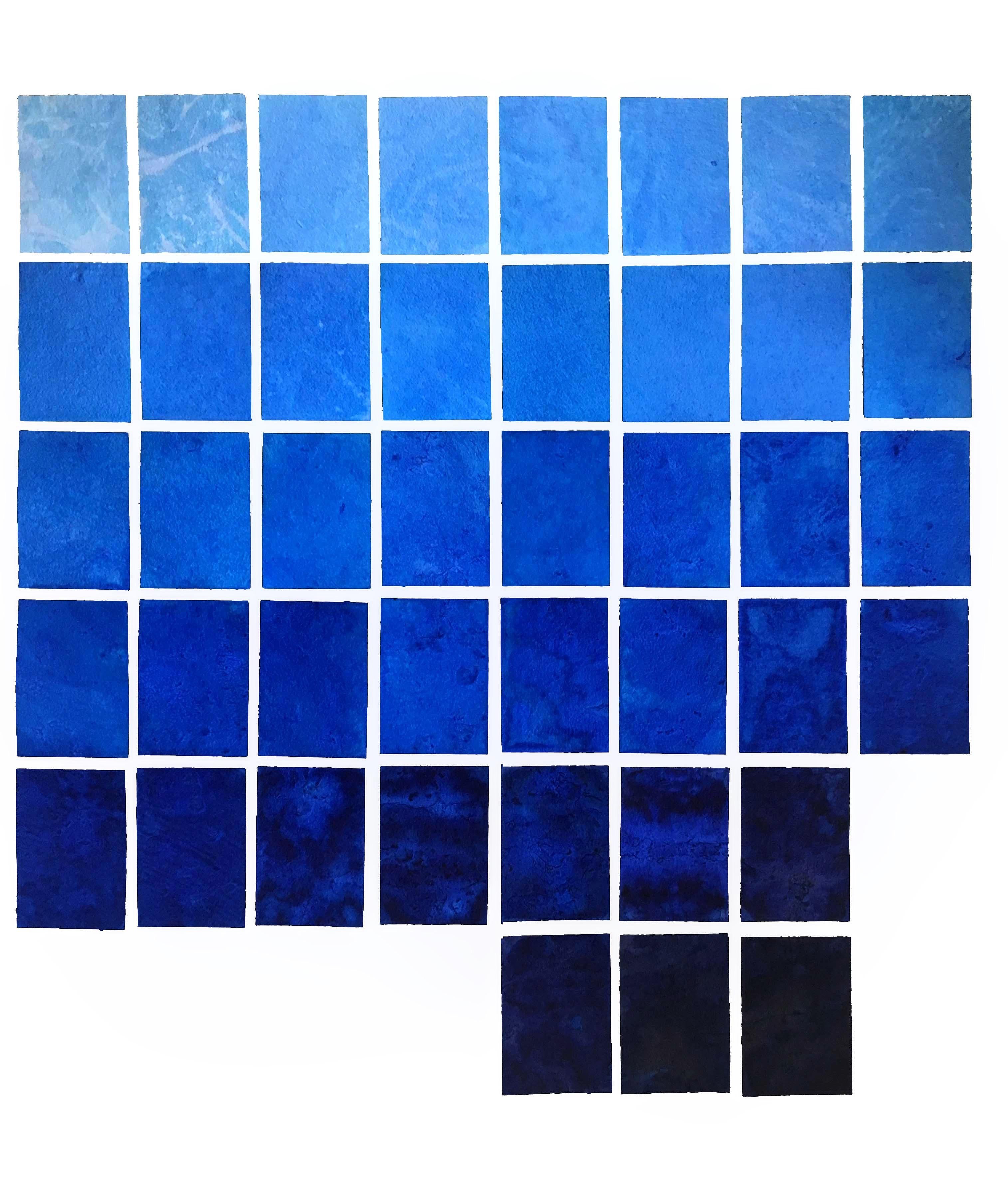 zahra jewanjee Abstract Painting – Azurblaue – Himmelsserie