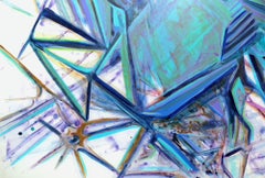 Harmony of Triangles, jewel toned gestural architectural abstract