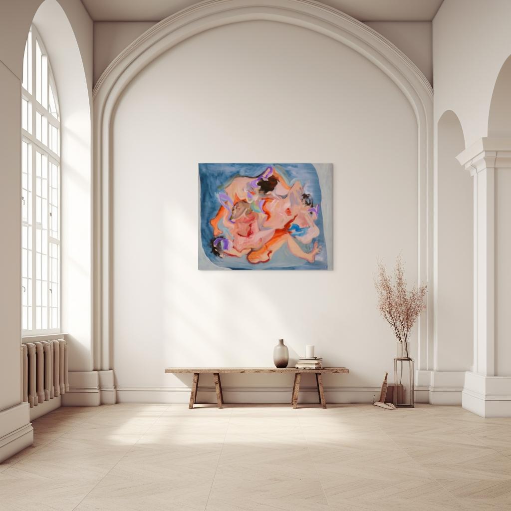 Fingerfetisch (Grau), Abstract Painting, von Zahra Shahcheraghi 