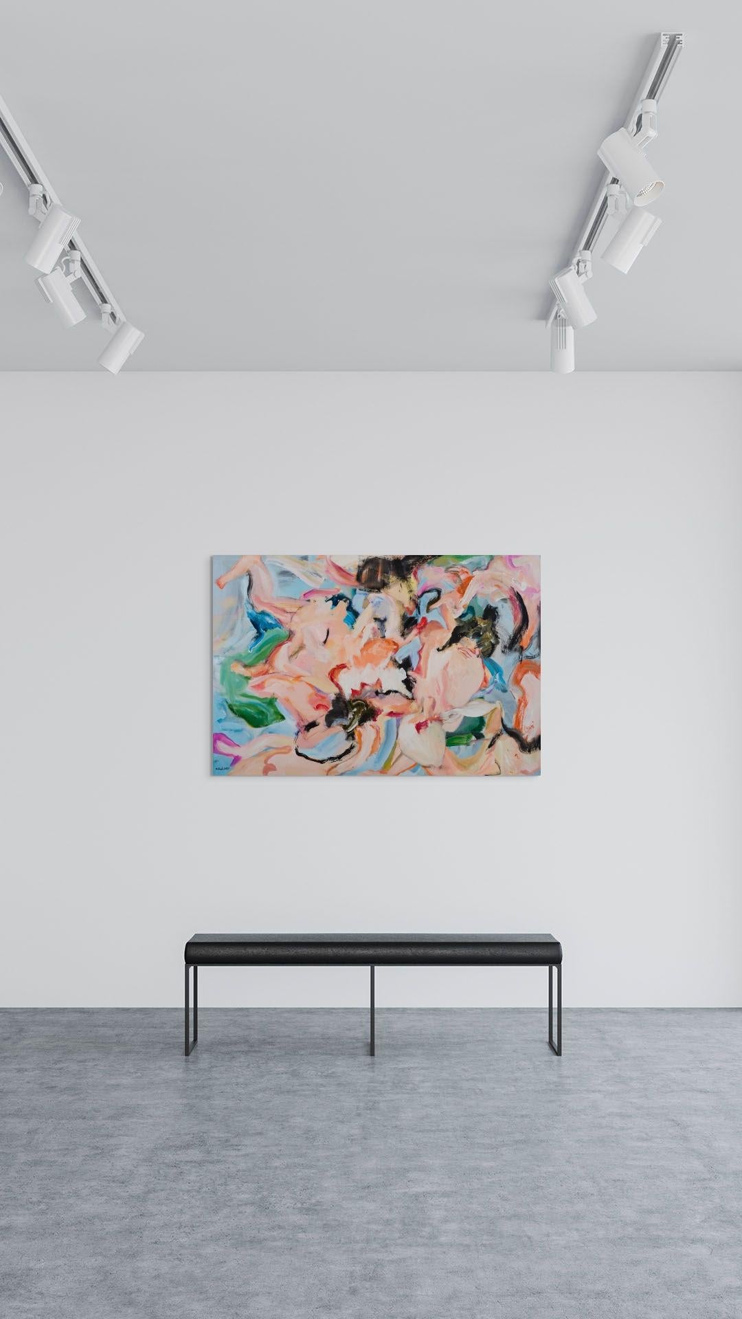 Senza titolo da - La serie degli incantatori del cielo - Painting Espressionismo astratto di Zahra Shahcheraghi 