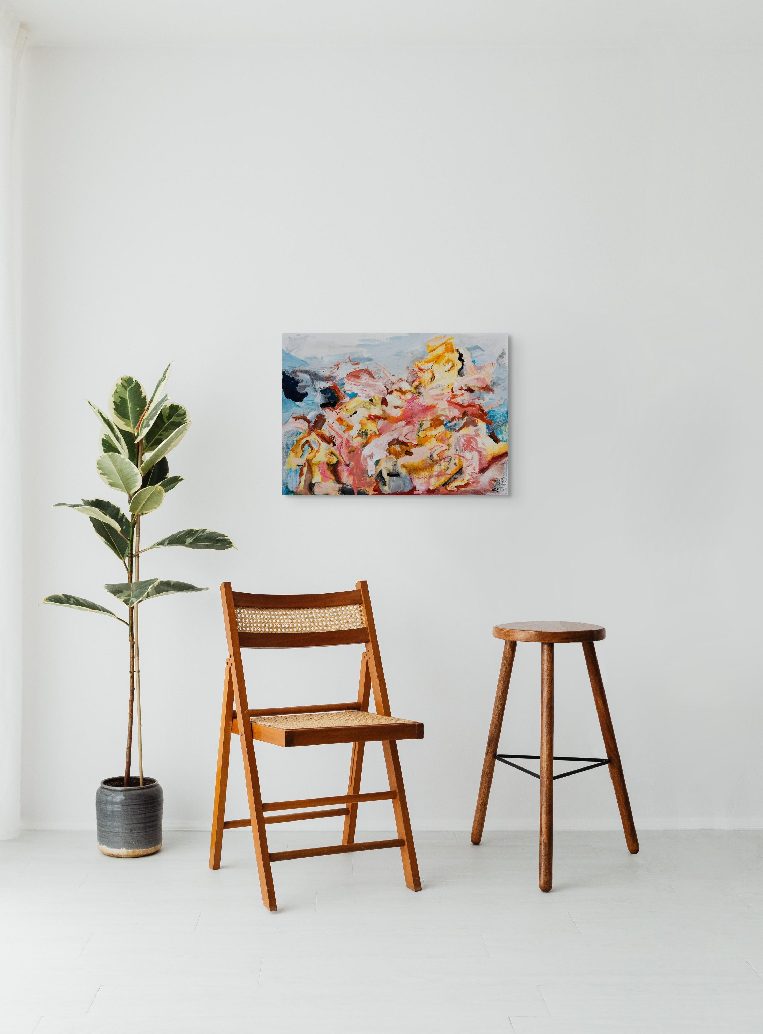 Untitled from - The enchanters of heaven series - Abstract Expressionist Painting by Zahra Shahcheraghi 