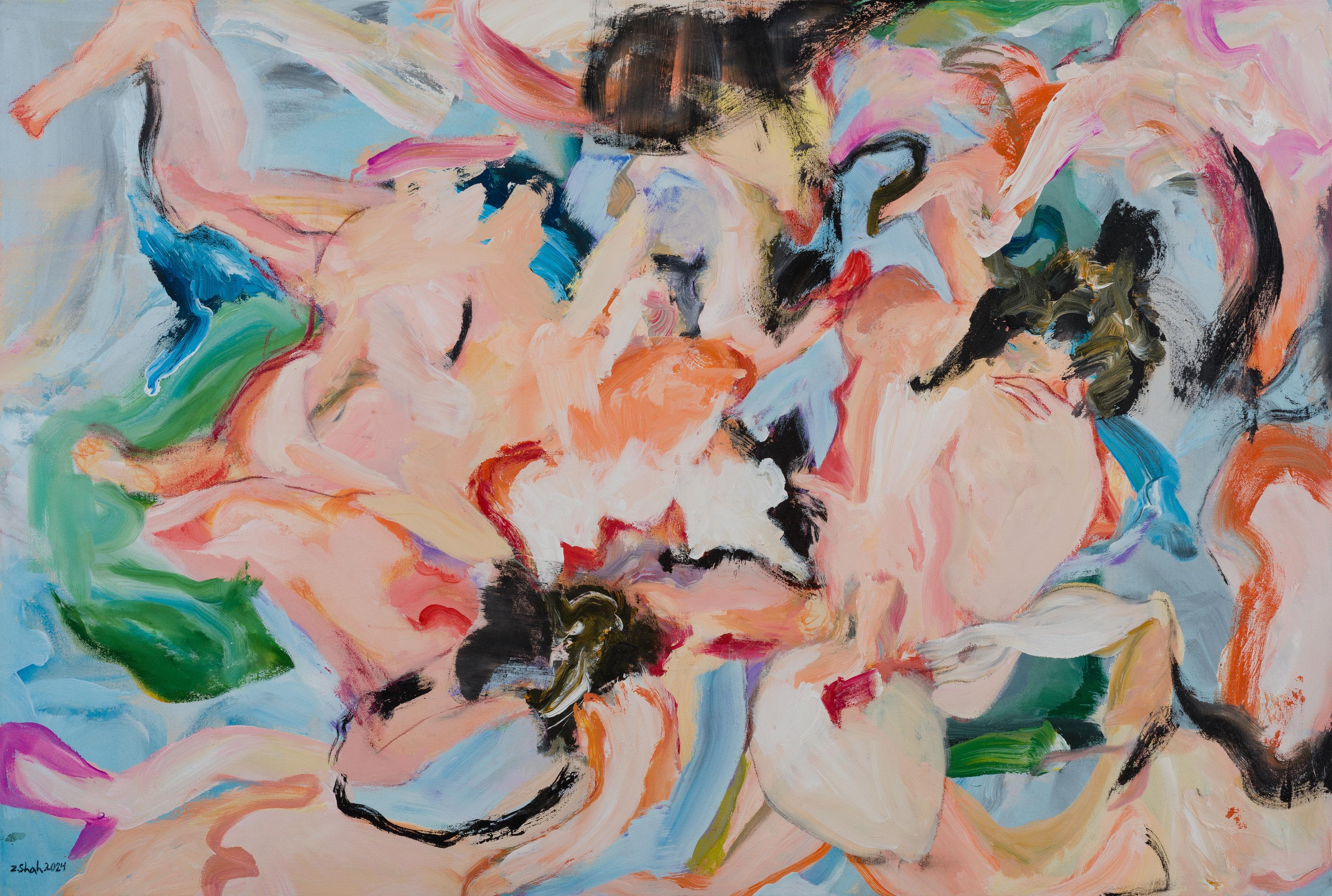Abstract Painting di Zahra Shahcheraghi  - Senza titolo da - La serie degli incantatori del cielo