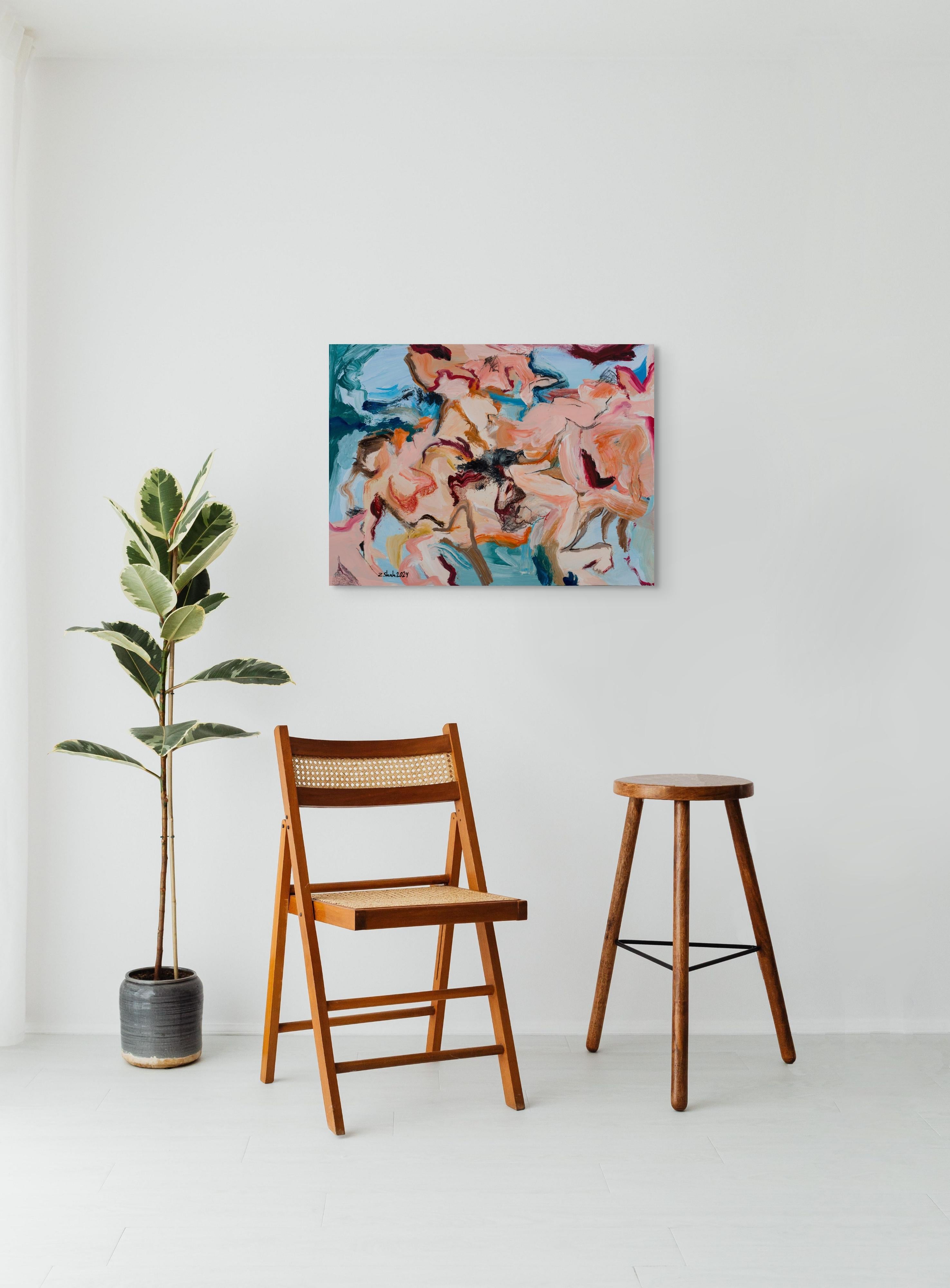 Untitled from - The nobles of paradise series - Abstract Expressionist Painting by Zahra Shahcheraghi 