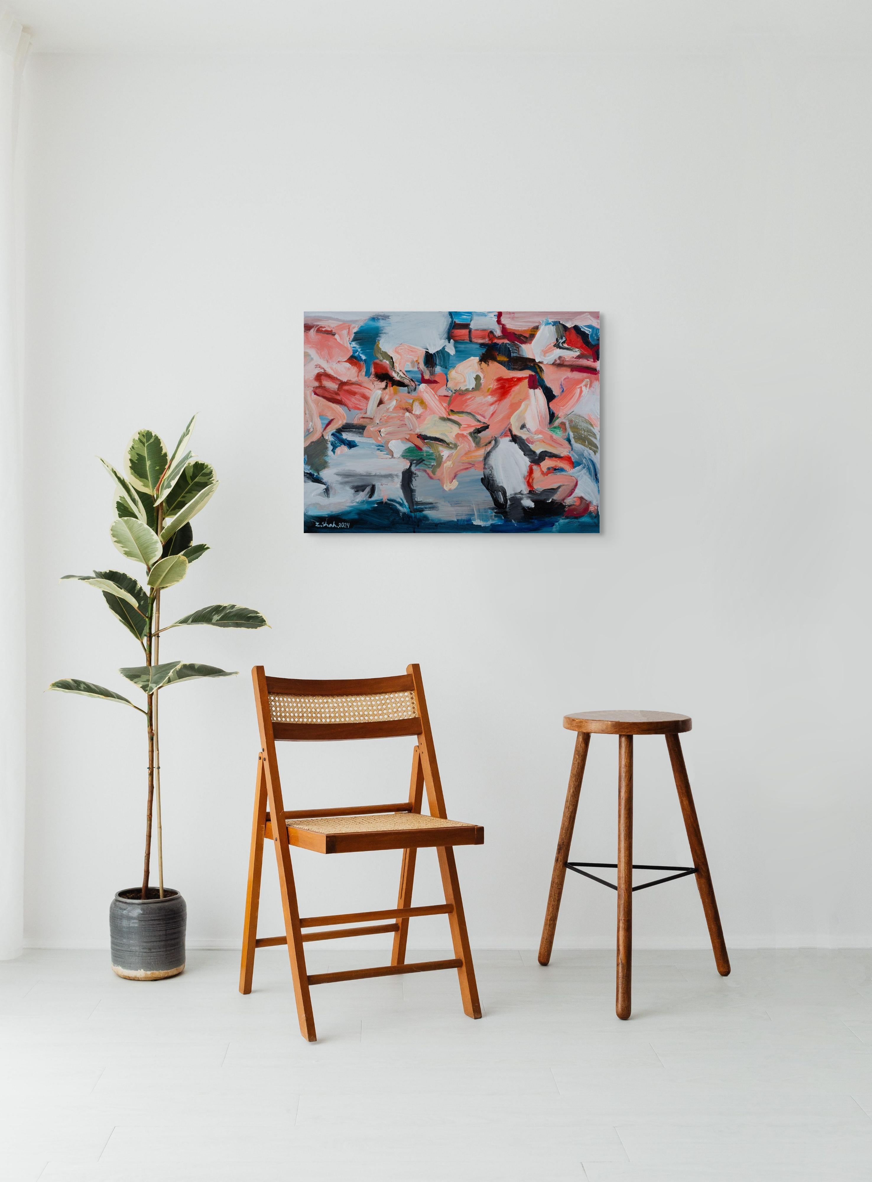 Untitled from - The nobles of paradise series - Abstract Expressionist Painting by Zahra Shahcheraghi 