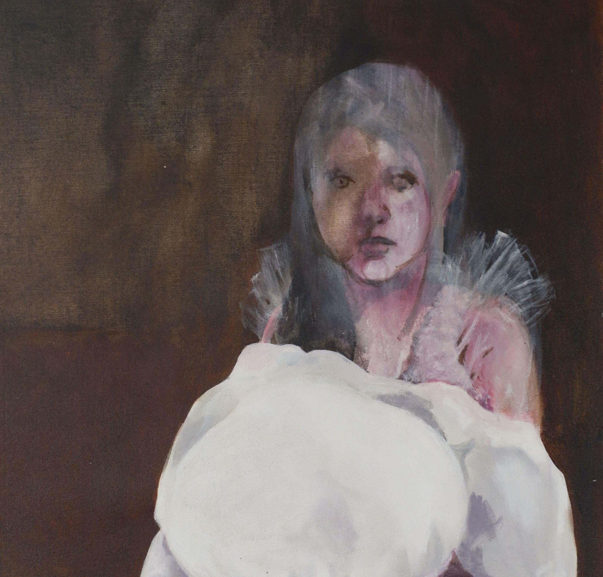 Perdido nº 1 Zahra Zeinali Siglo XXI Pintura iraní retrato mujer rosa en venta 3