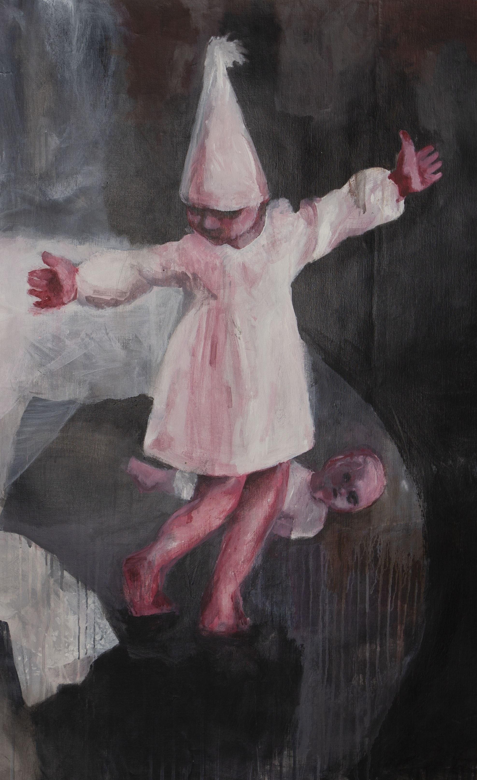 Lost #2 Zahra Zeinali 21° secolo pittura iraniana bambino mondo bambola rosa in vendita 1