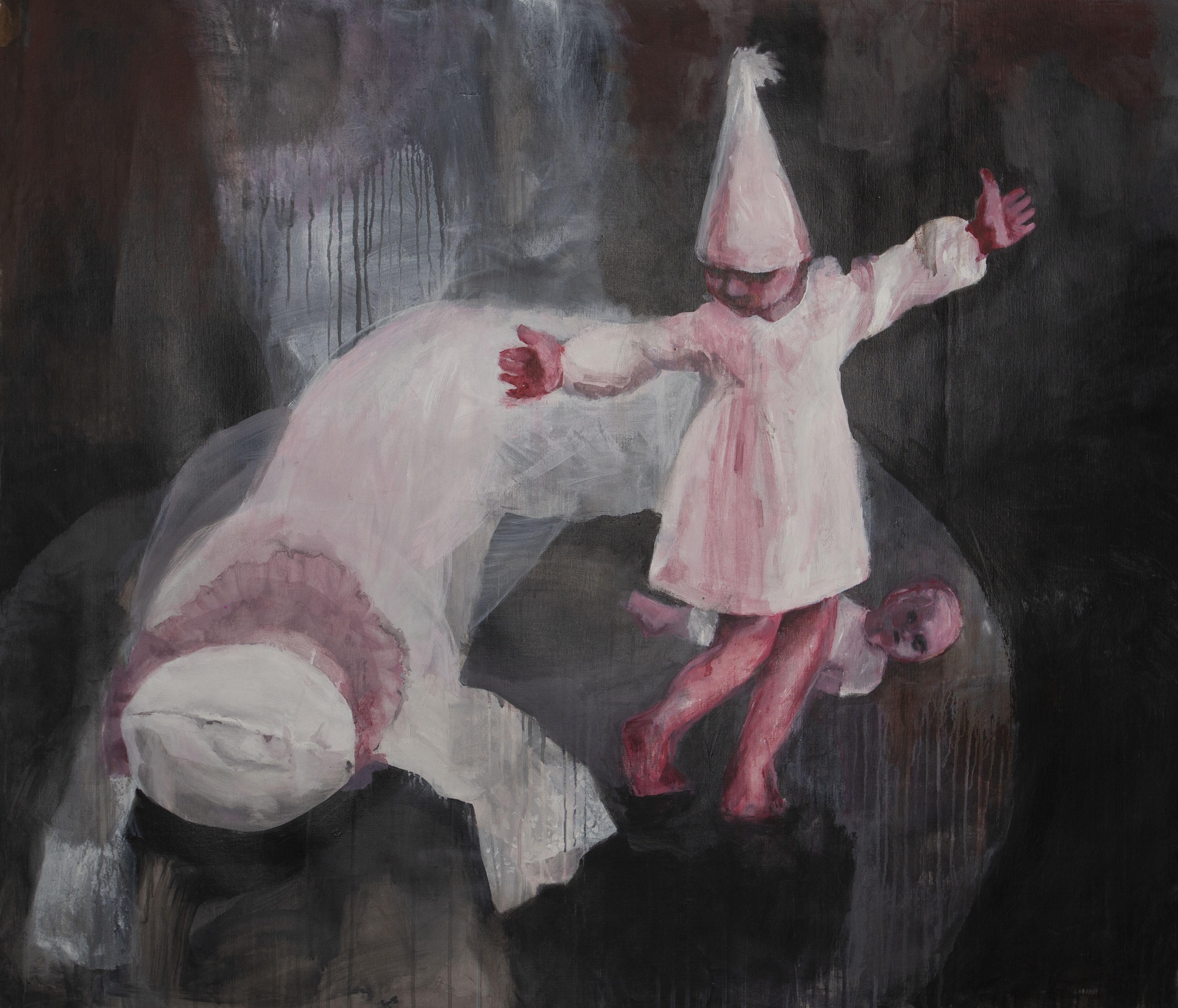 Lost #2 Zahra Zeinali 21st Century Iranian painting child world doll pink