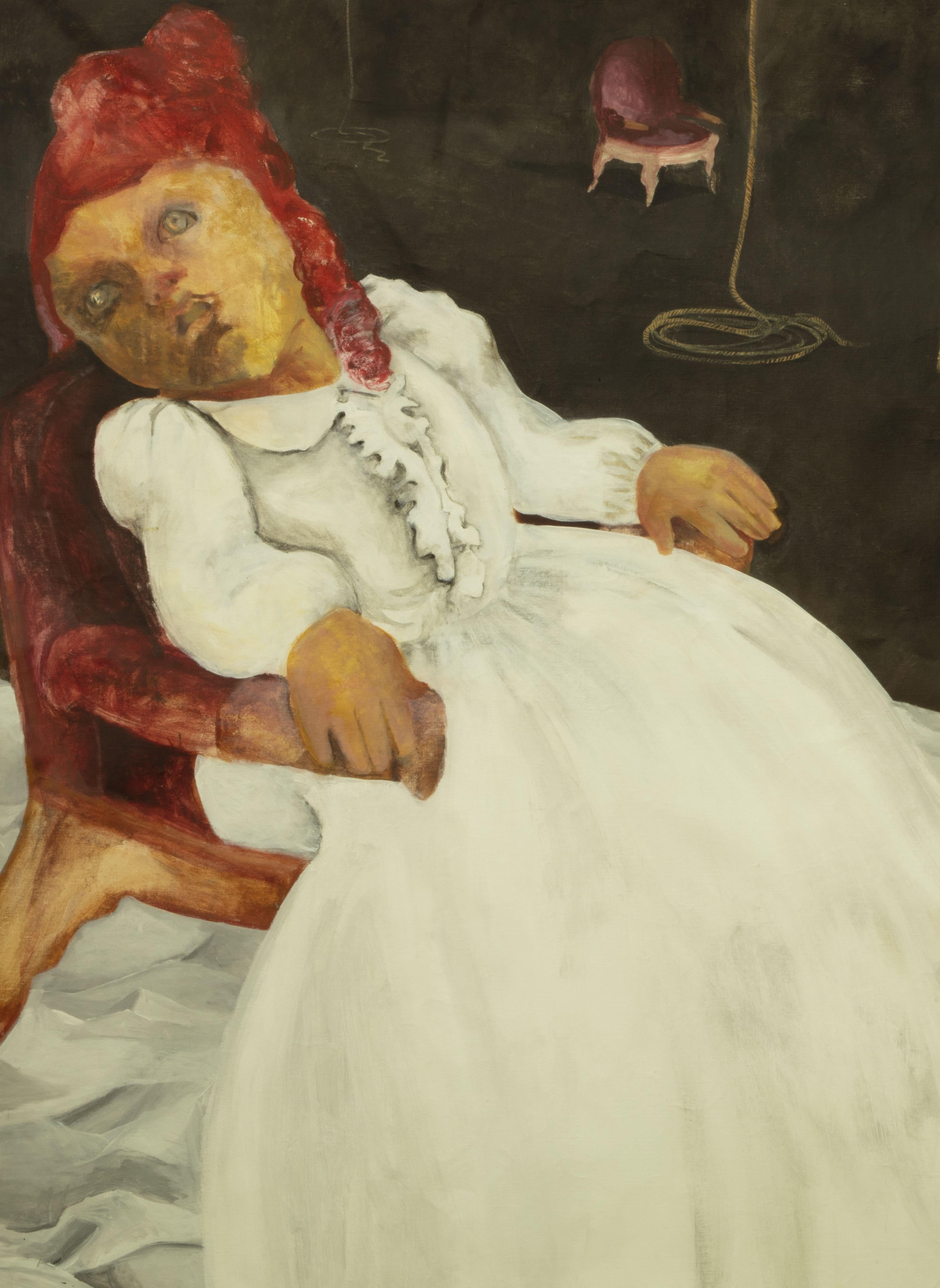Silencio nº 3 Zahra Zeinali Siglo XXI Pintura iraní Muñeca del mundo infantil en venta 1