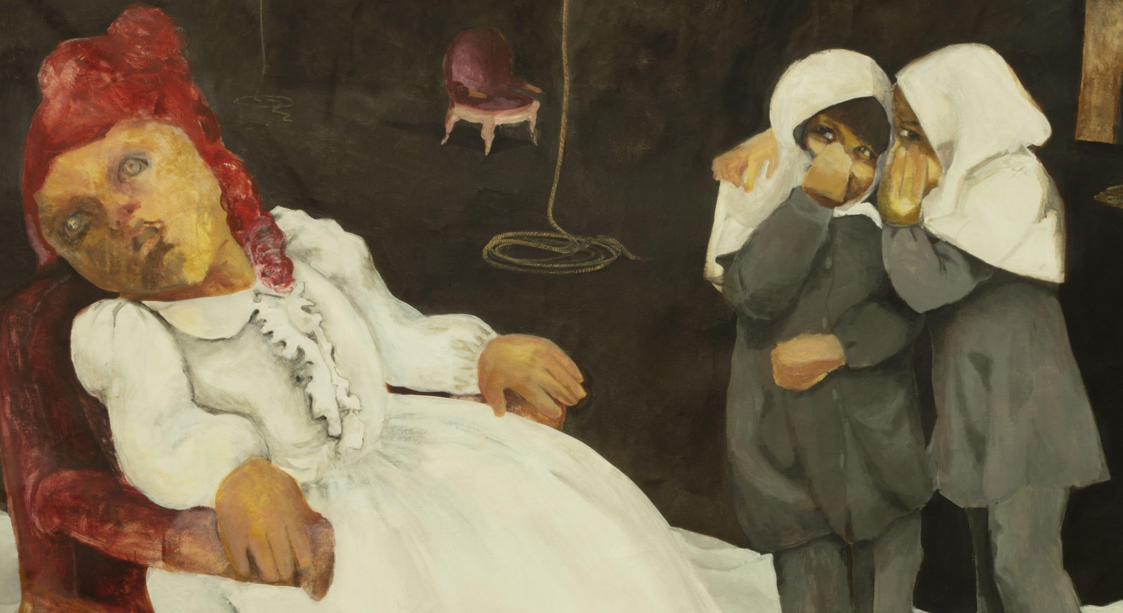Silencio nº 3 Zahra Zeinali Siglo XXI Pintura iraní Muñeca del mundo infantil en venta 4