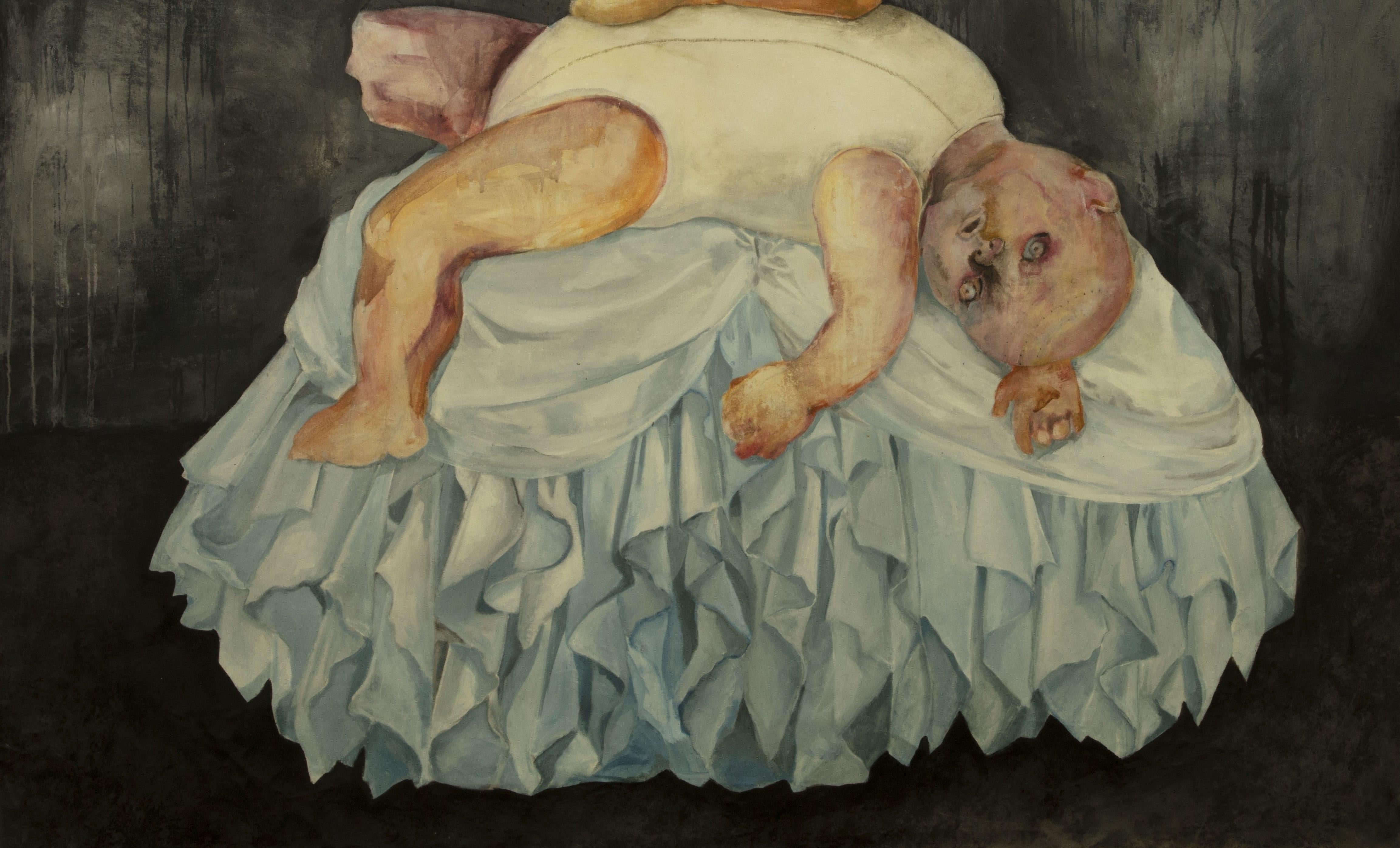 Silencio nº 5 Zahra Zeinali Siglo XXI Pintura iraní Muñeca del mundo infantil en venta 3