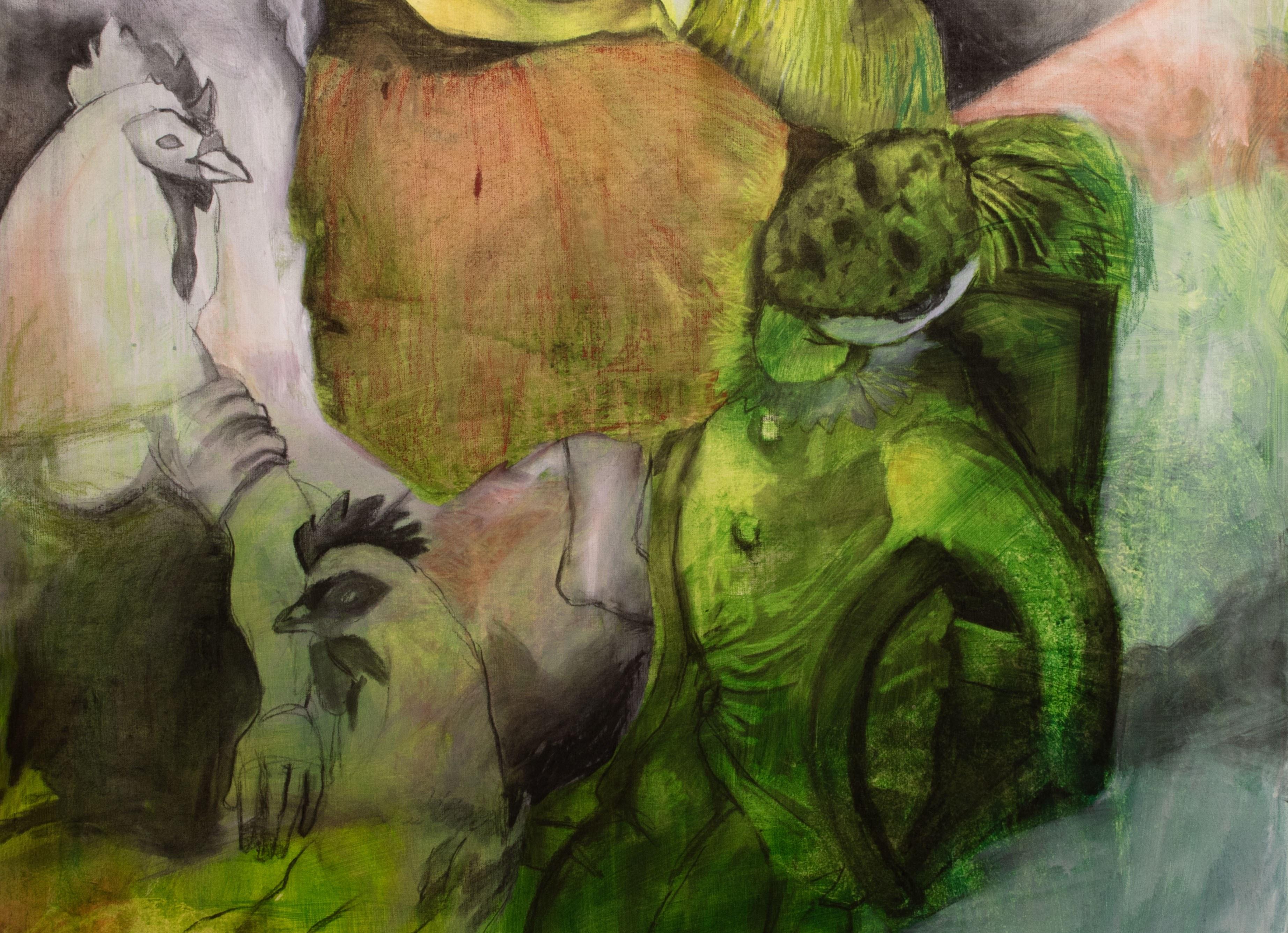 The green dream Zahra Zeinali Contemporary painting Iranian artist art animal For Sale 1