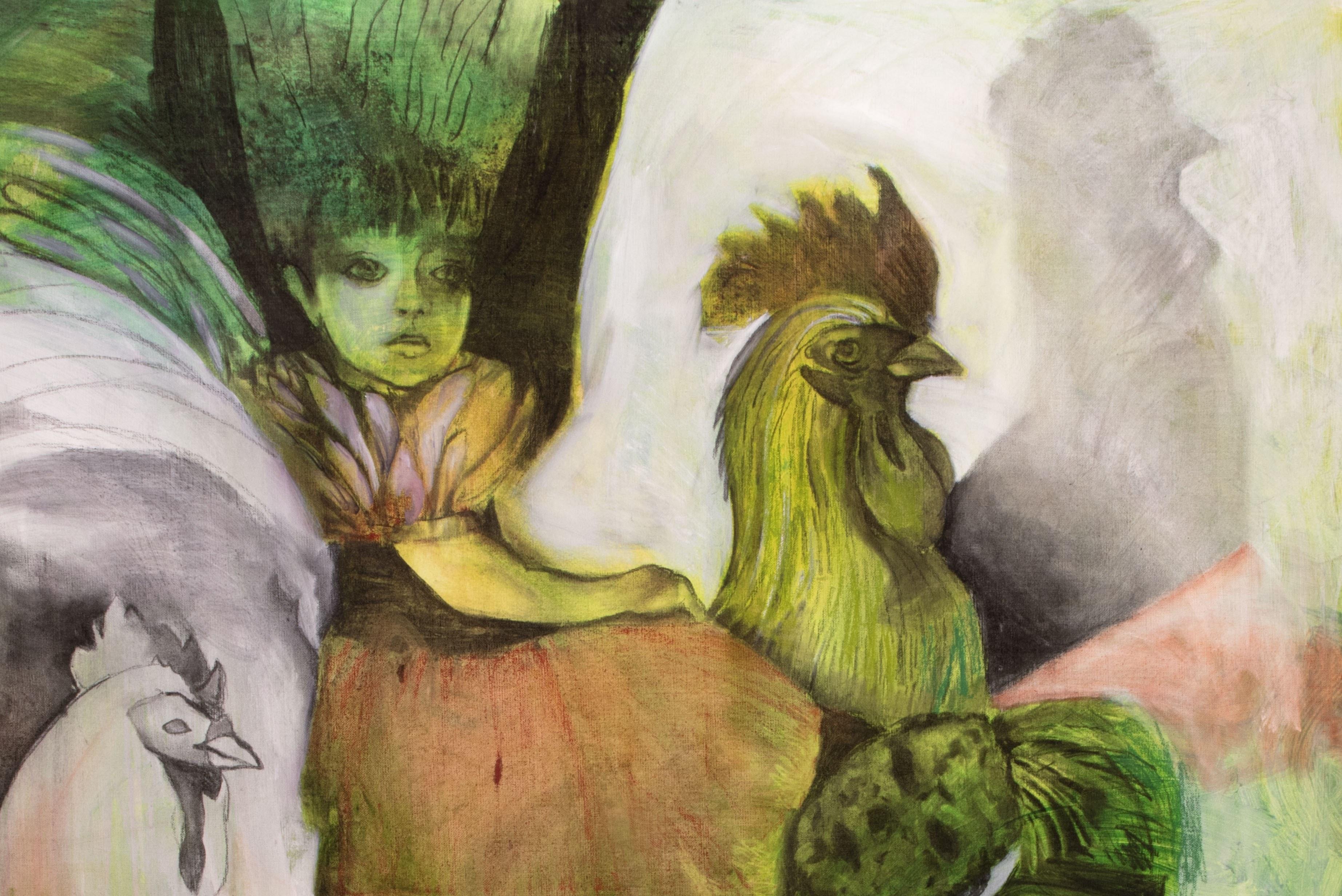 The green dream Zahra Zeinali Contemporary painting Iranian artist art animal For Sale 2